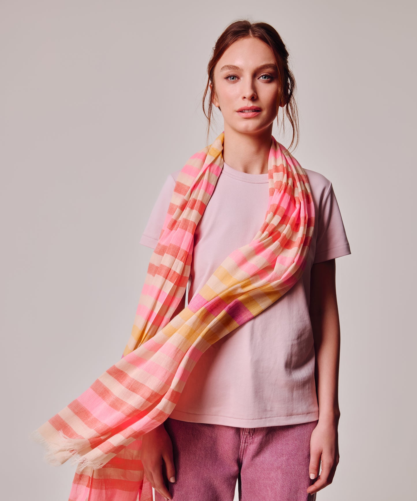 Cabana Stripe Wrap in color beach pink