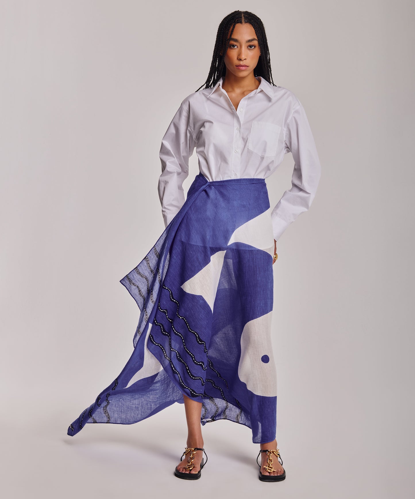 Catch Of The Day Sarong in color ultramarine