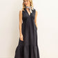 Supersoft Gauze Virginie Dress in color Black on a model
