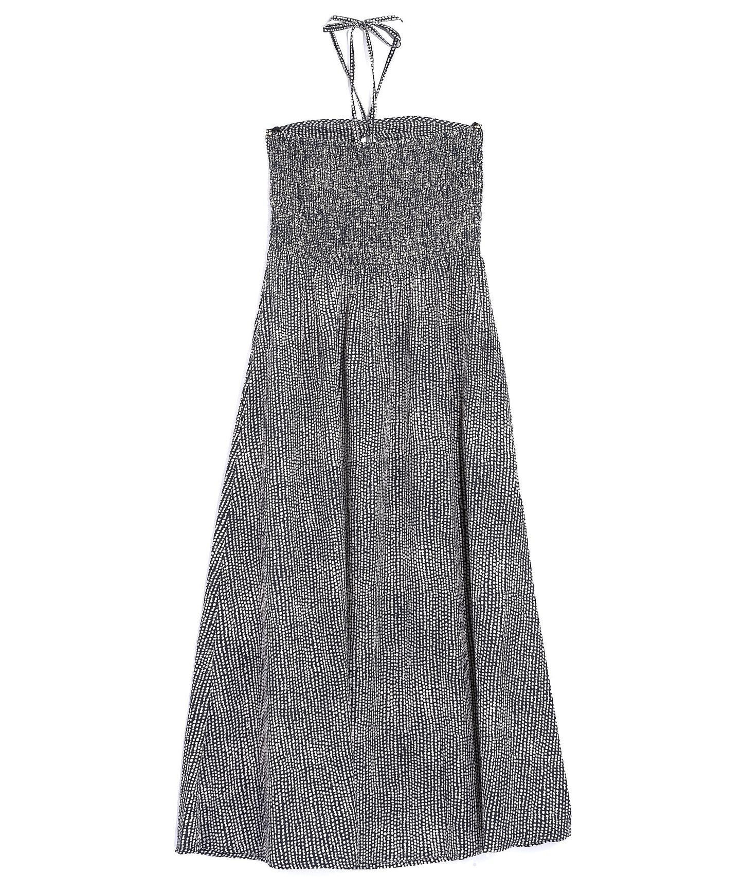 Seersucker Cut-out Dress in color Navy