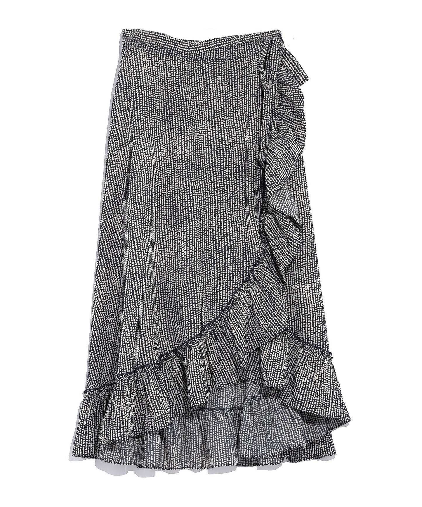 Seersucker Wrap Skirt in color Navy