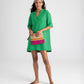 Supersoft Gauze Maren Popover Dress in color Palm Green on model