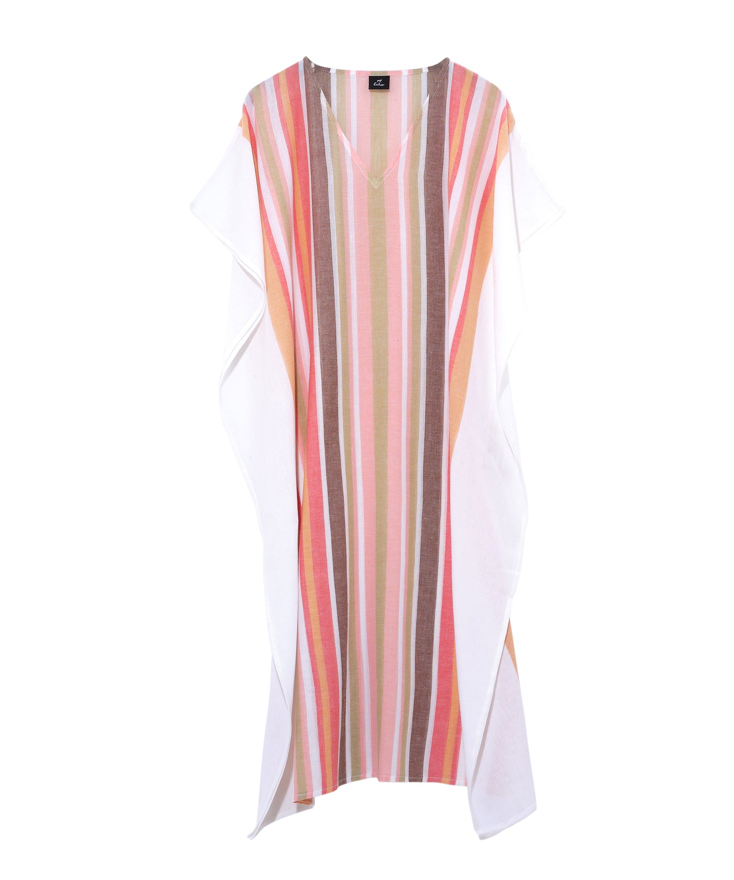 Tropic Stripe Caftan in color Sunkissed Coral