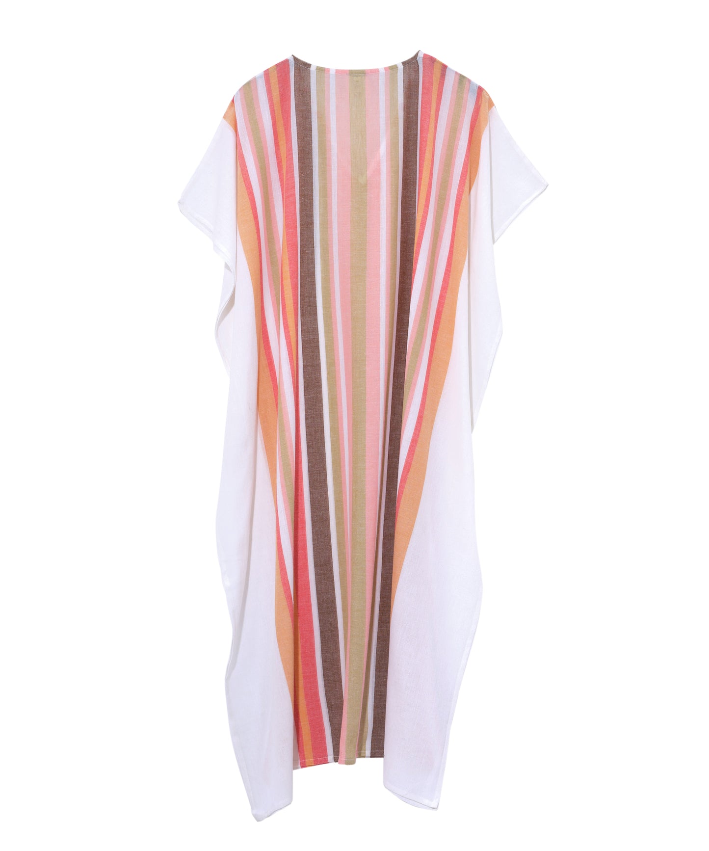 Tropic Stripe Caftan in color Sunkissed Coral