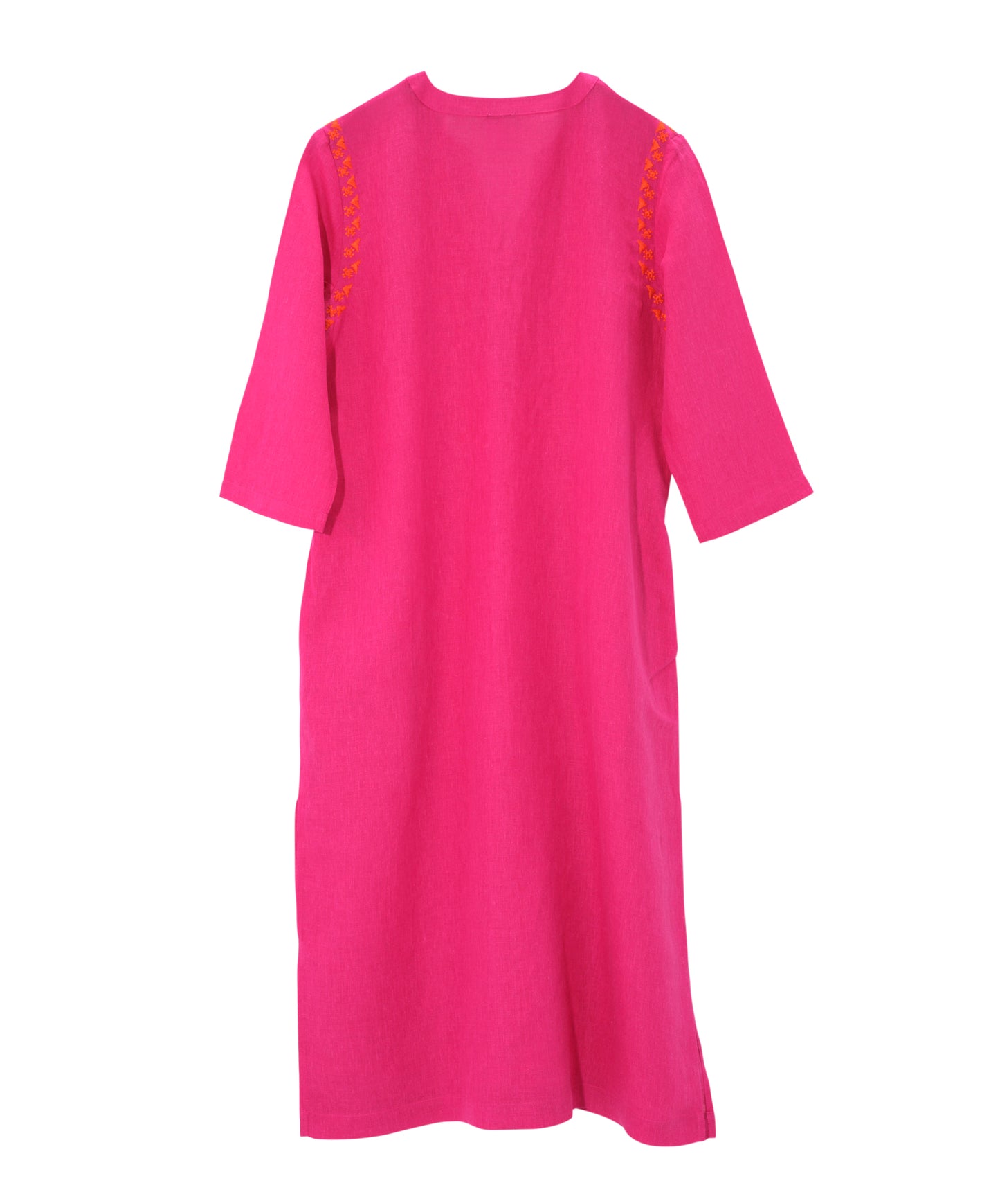 Catalina Embroidered Caftan in color Hibiscus