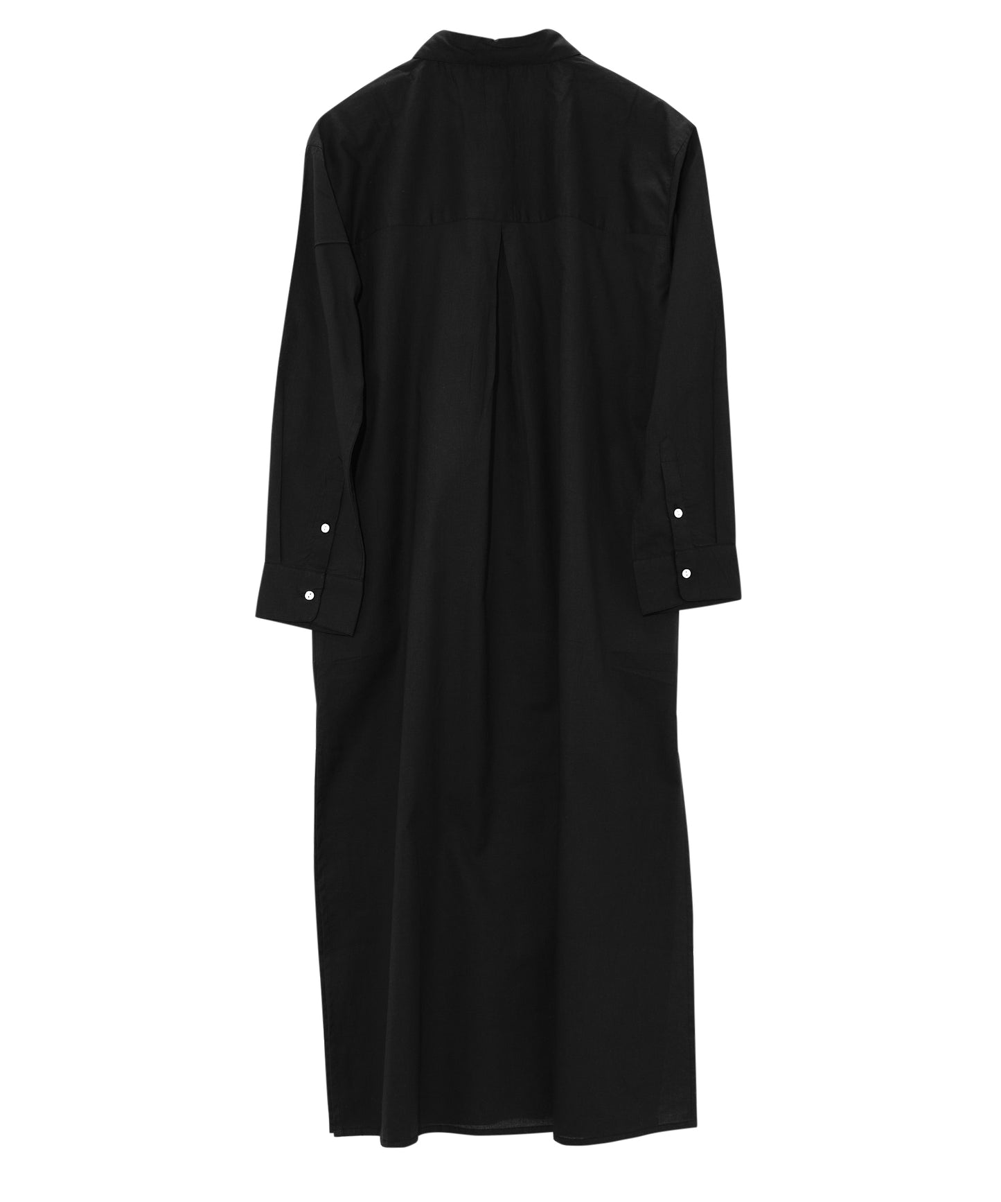 Solana Maxi Shirt Dress in black - back of garment