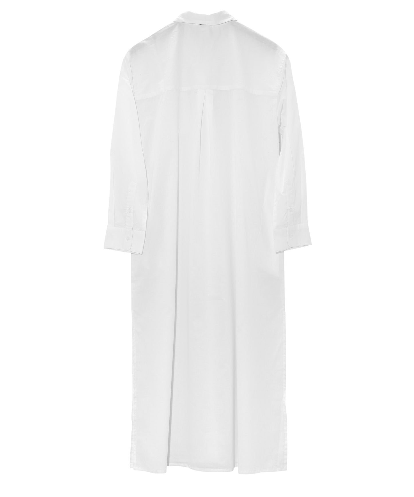 Solana Maxi Shirt Dress in white - back of garment