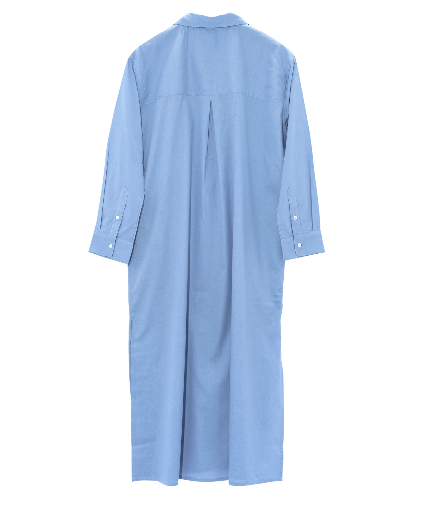 Solana Maxi Shirt Dress in capri - back of garment