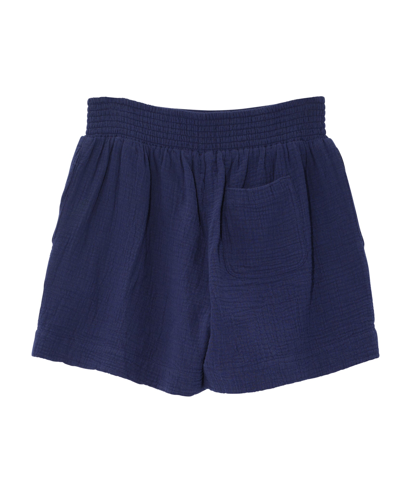 Supersoft Gauze Smocked Shorts in color marine