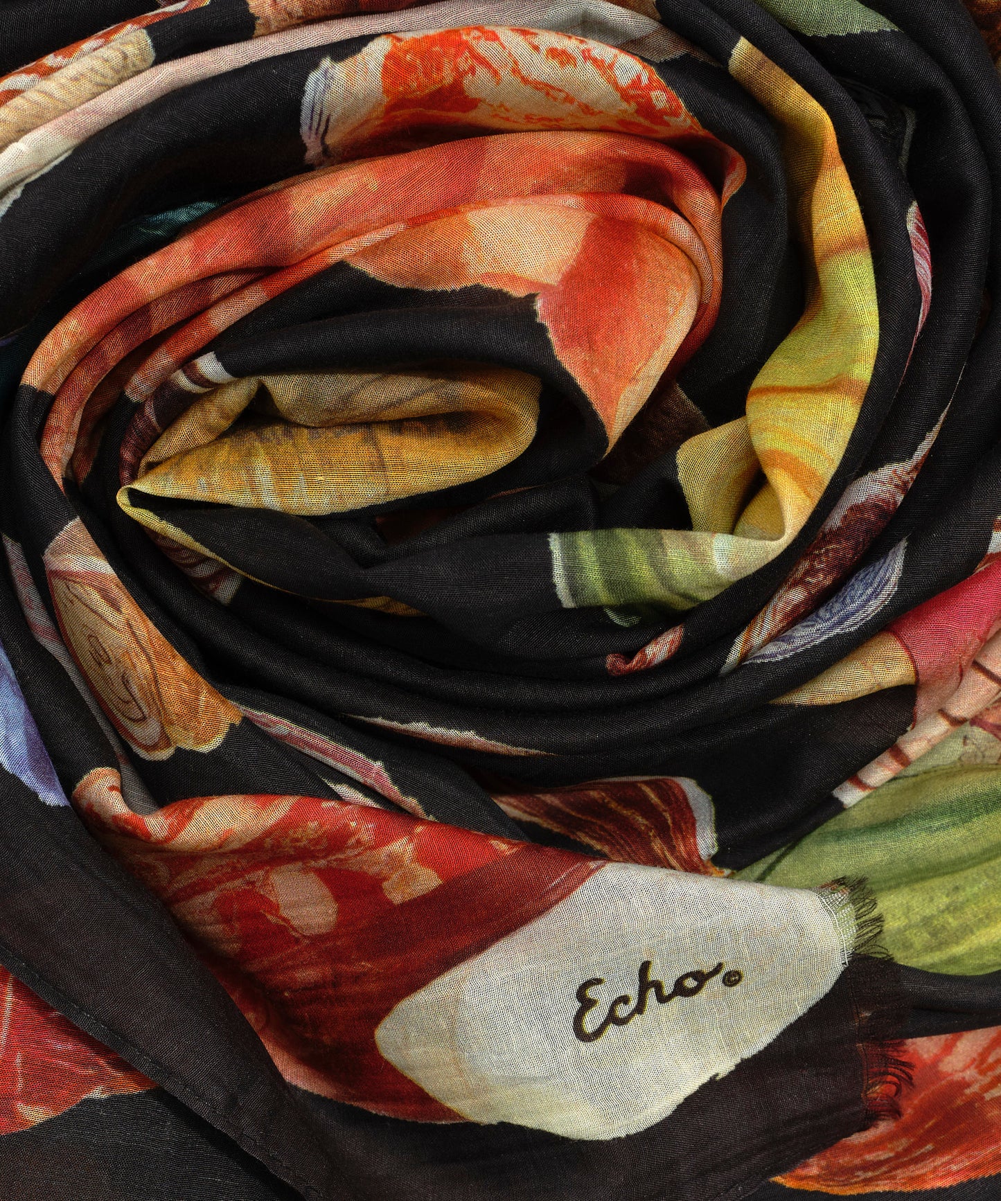 Sea Treasures Pareo Sarong Scarf in color black