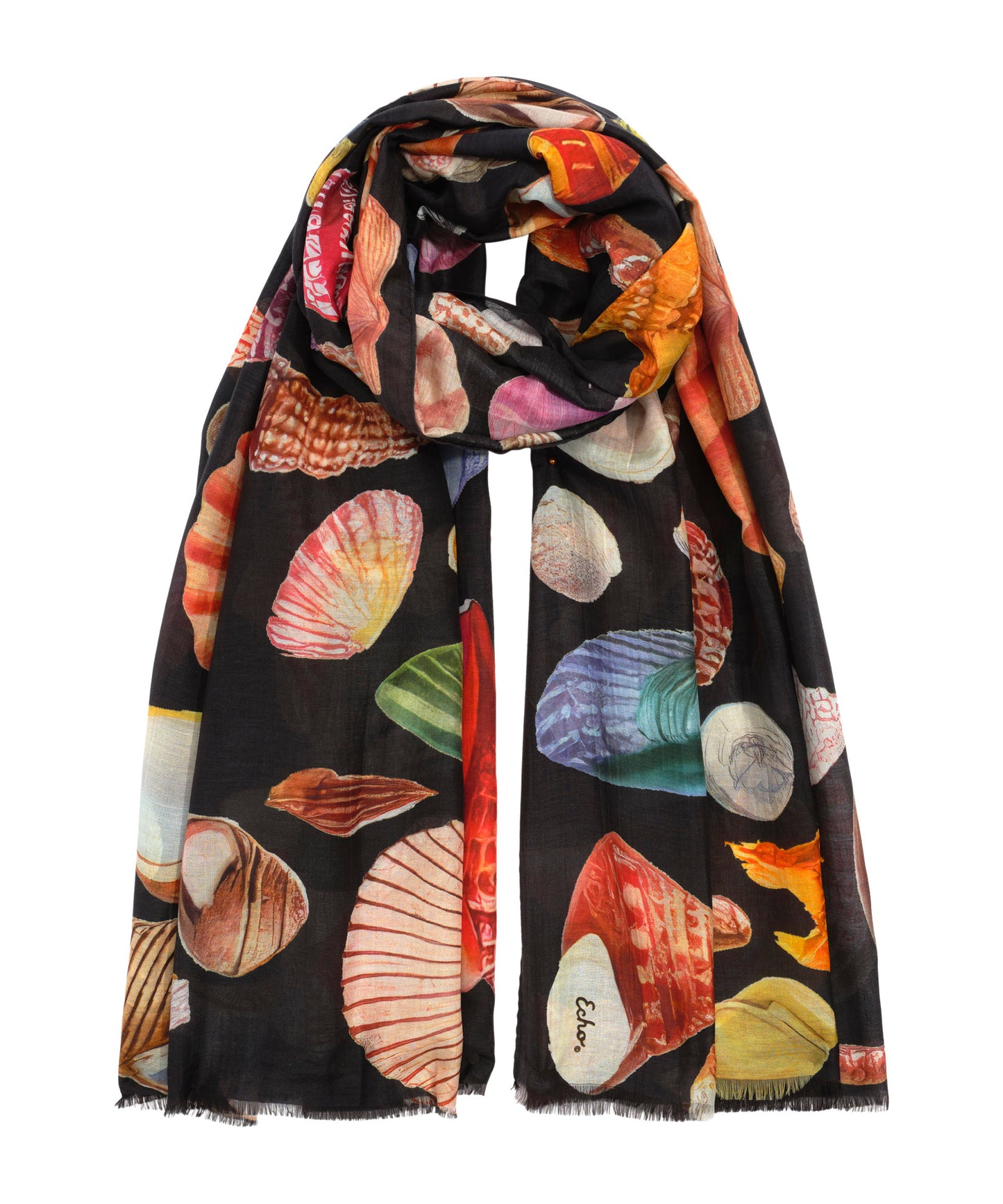 Sea Treasures Pareo Sarong Scarf in color black