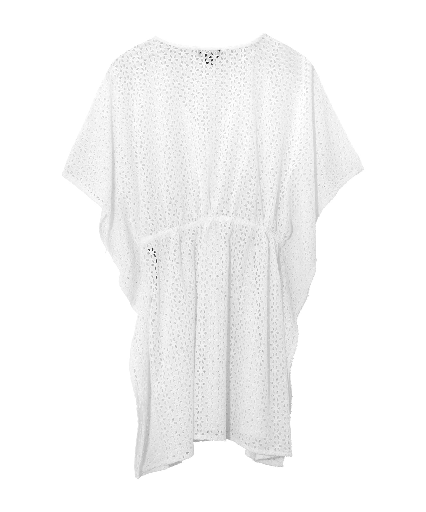 Eyelet Butterfly Caftan in color white
