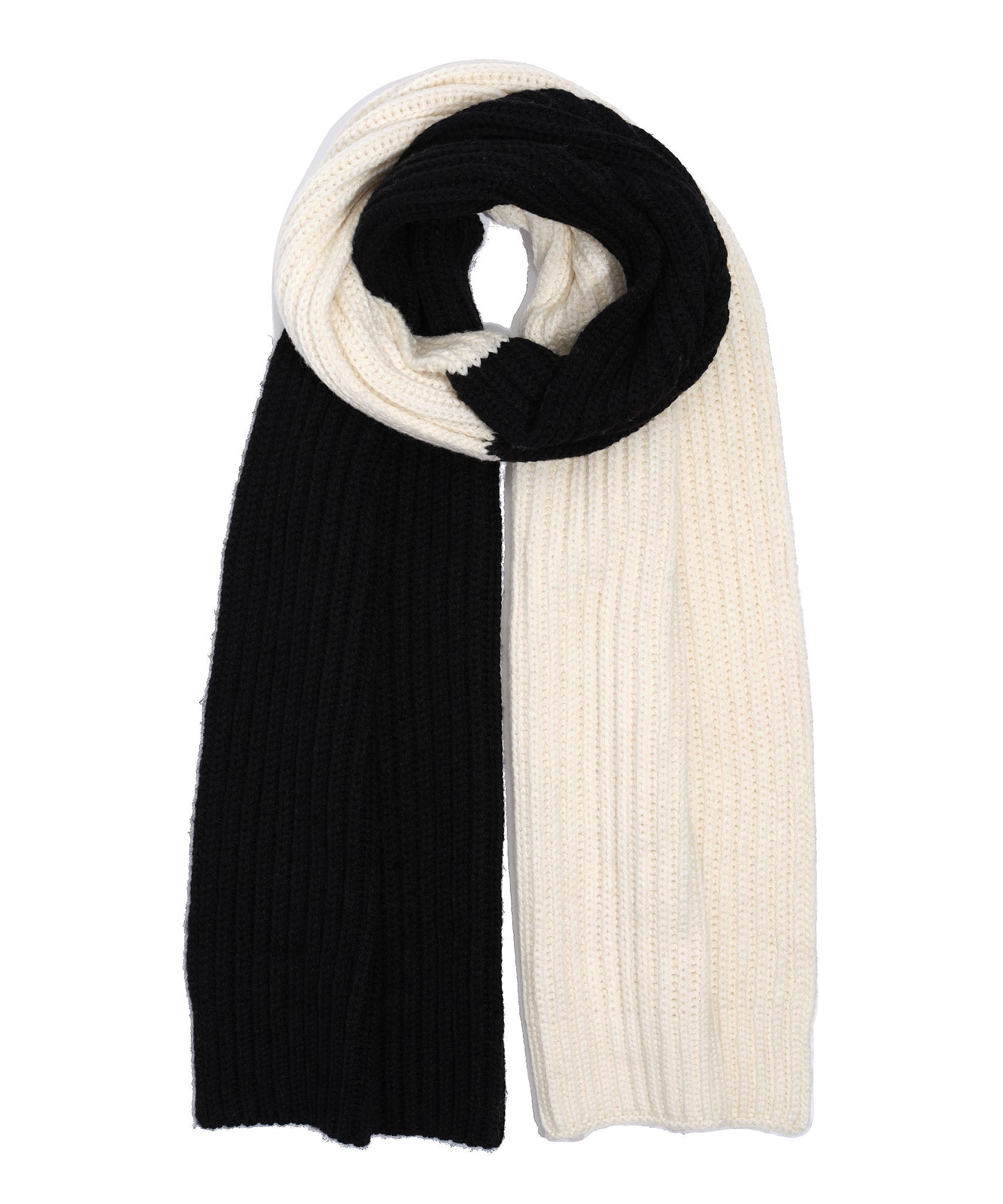 Colorbblock Rib Scarf in color Black/White