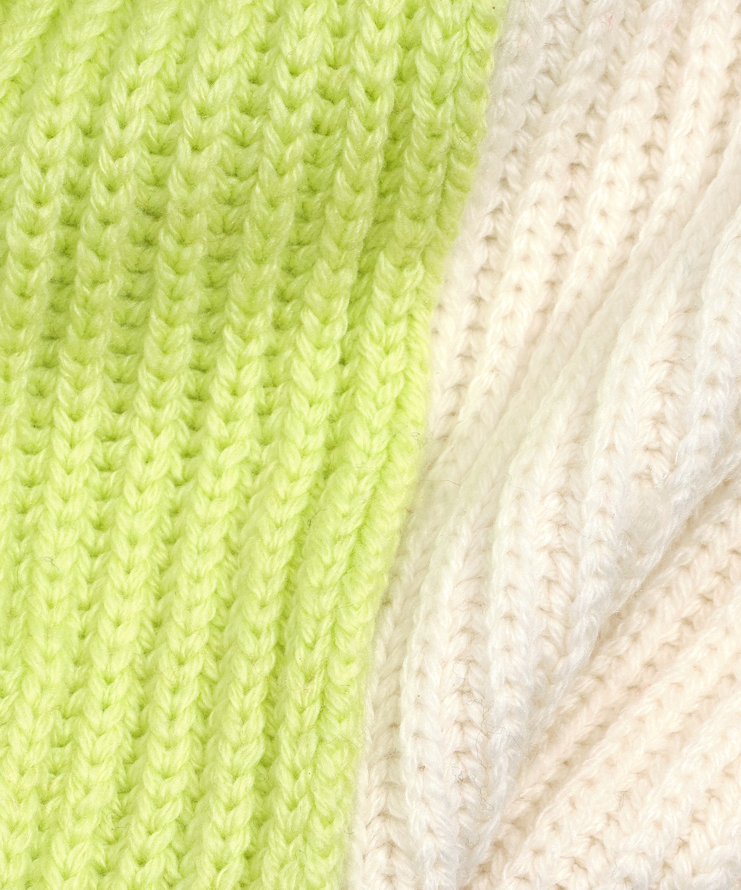 Colorbblock Rib Scarf in color Electric Lime/Ivory