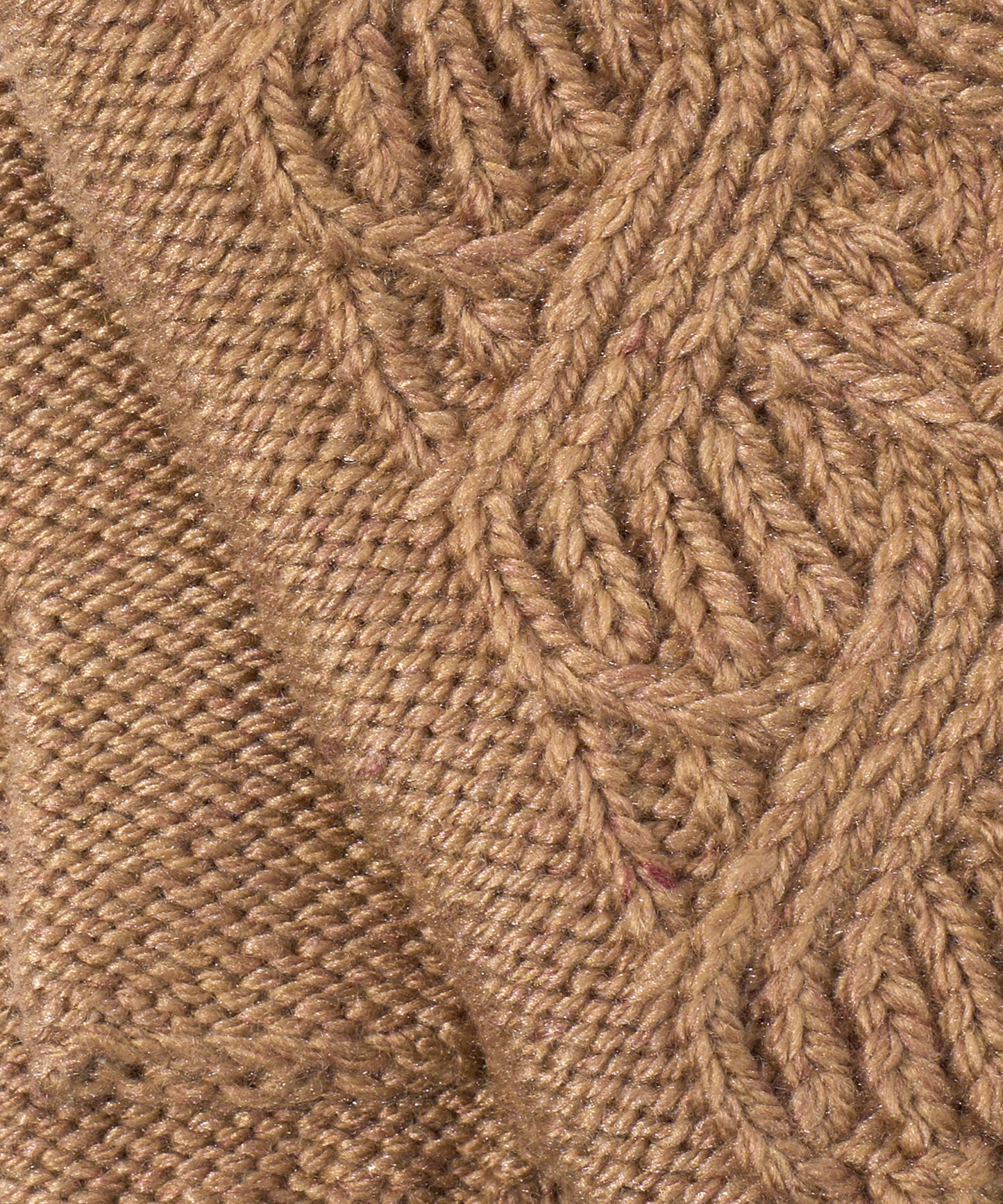 Loopy Cable Handwarmer in color Camel Heather