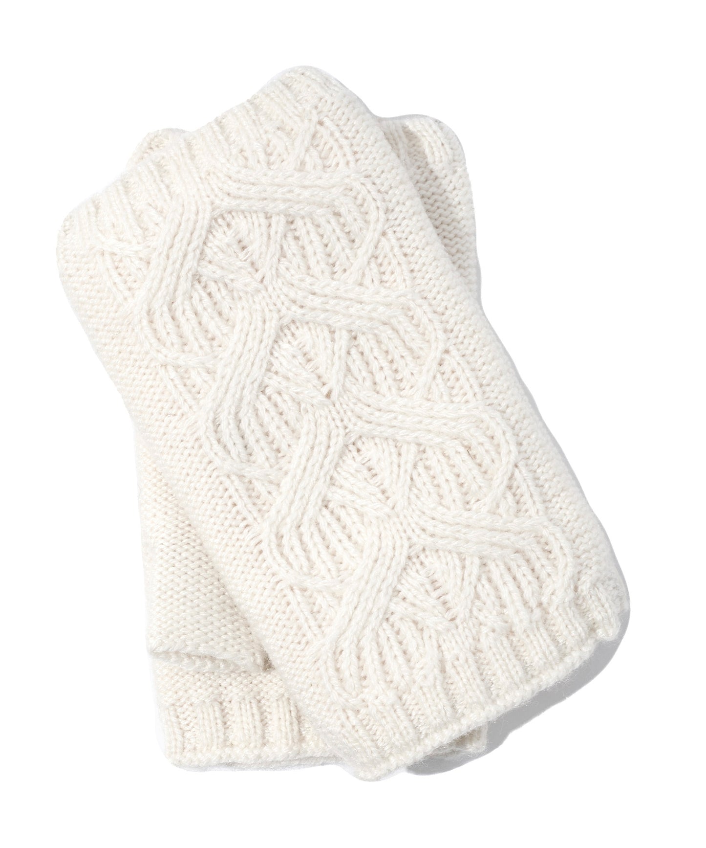 Loopy Cable Handwarmer in color Ivory