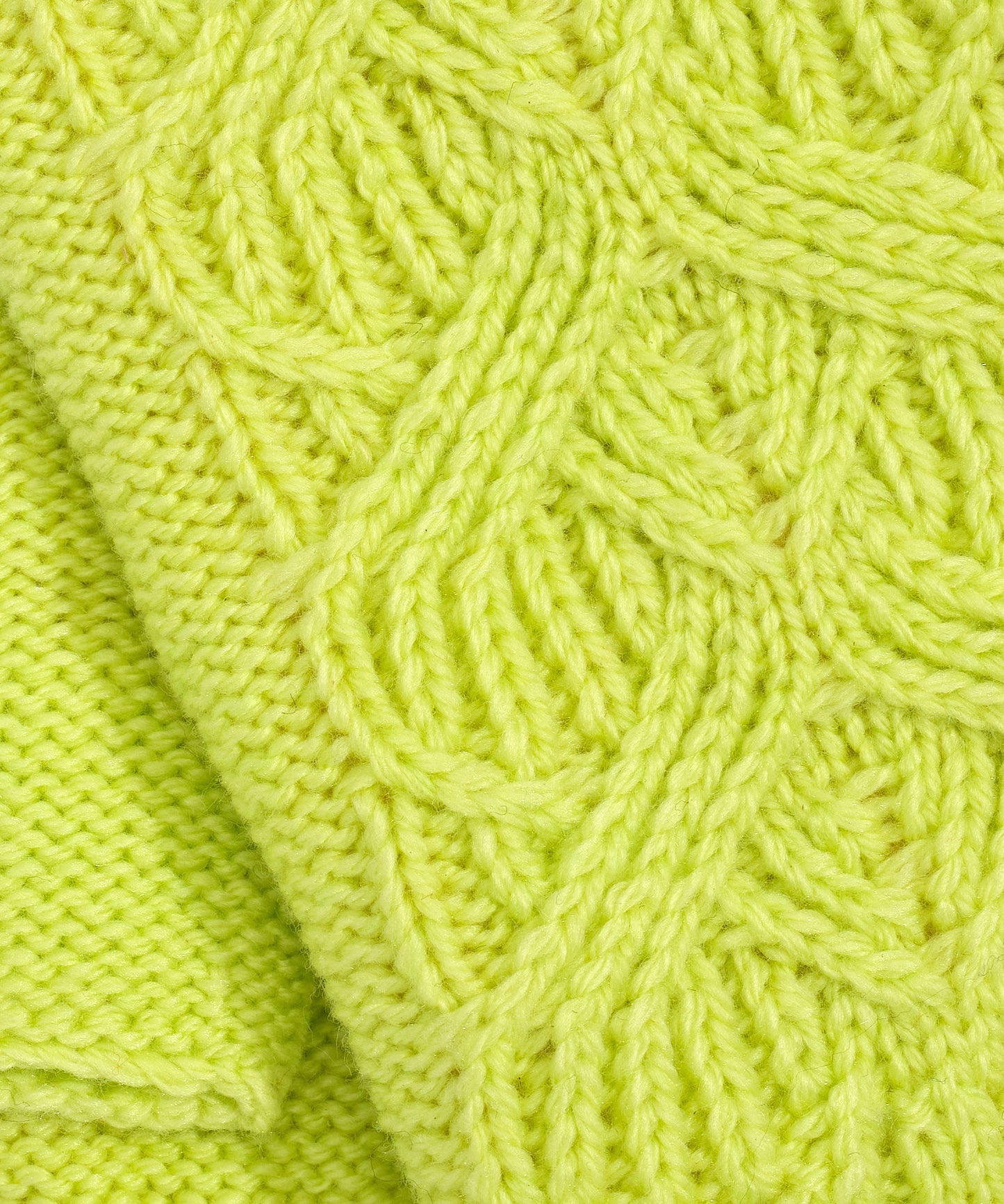 Loopy Cable Handwarmer in color Electric Lime