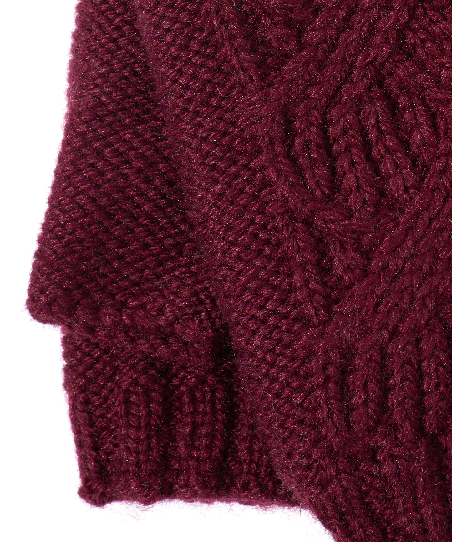 Loopy Cable Handwarmer in color Wine