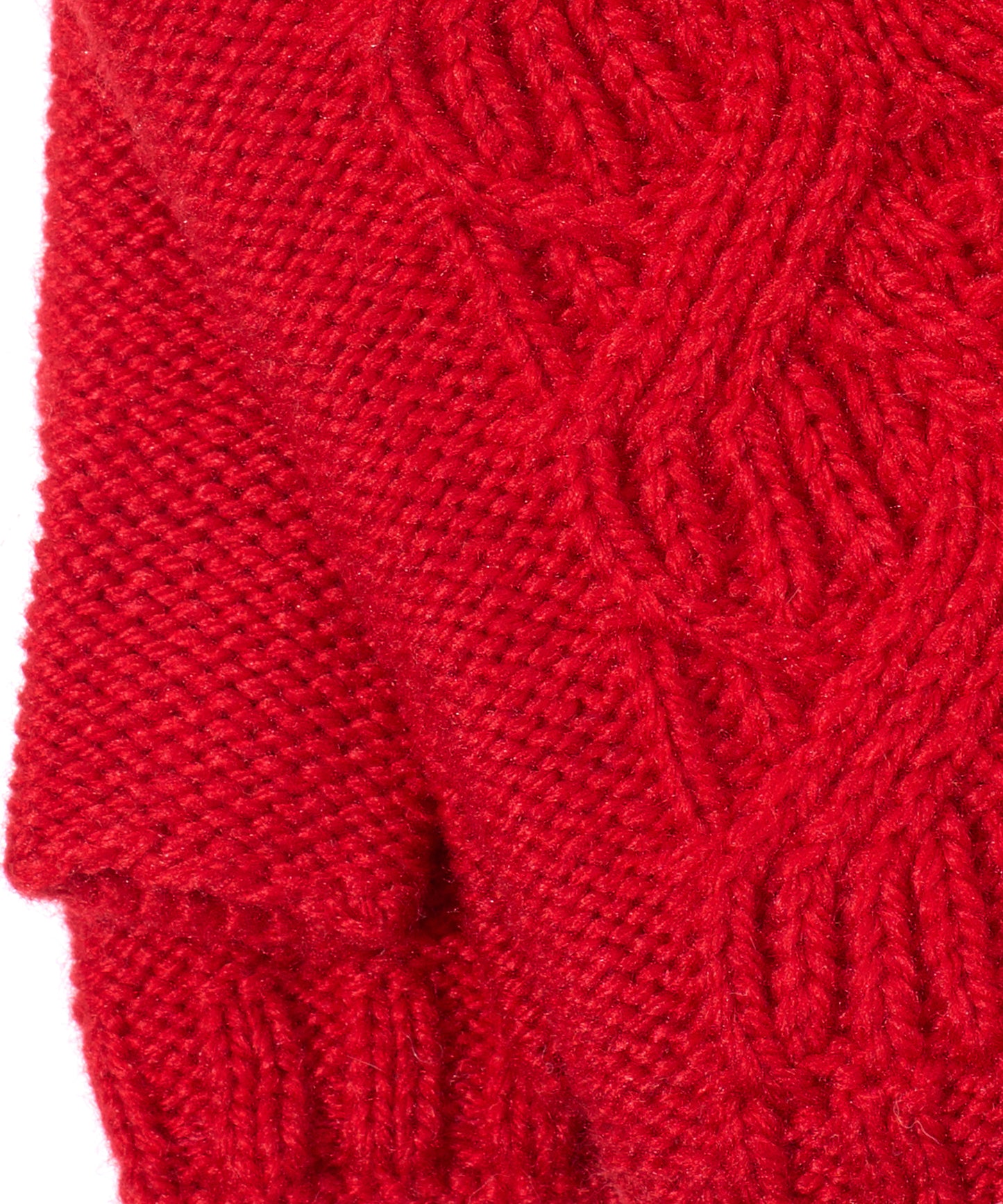 Loopy Cable Handwarmer in color Ruby Red