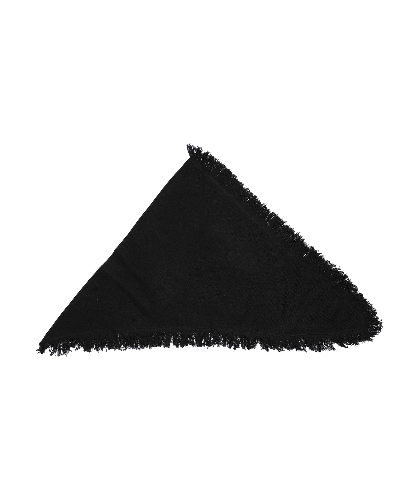 Wool/Cashmere Blend Triangle Fringe Wrap in color Black