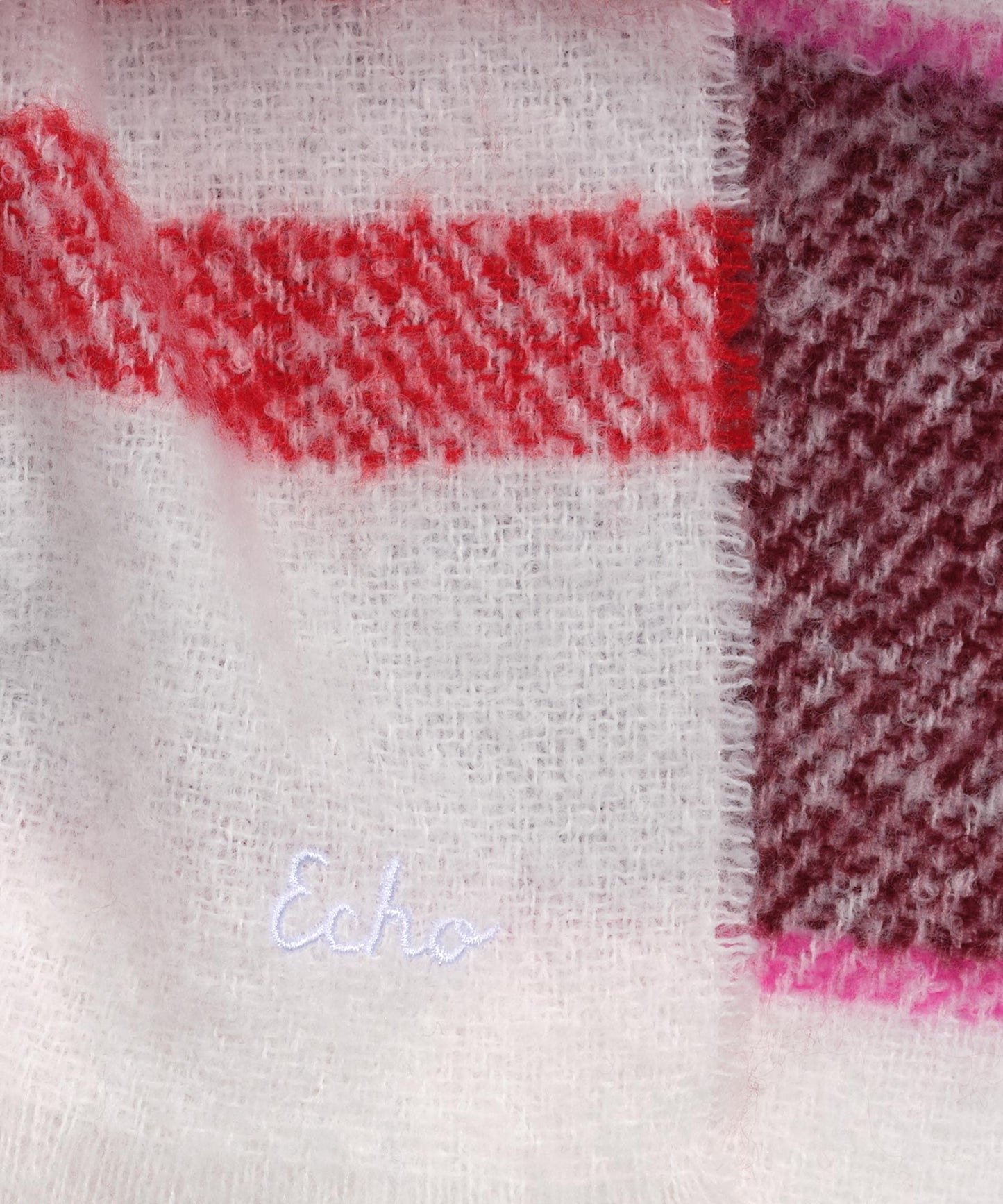 Buzzy Plaid Scarf in color Ruby Red