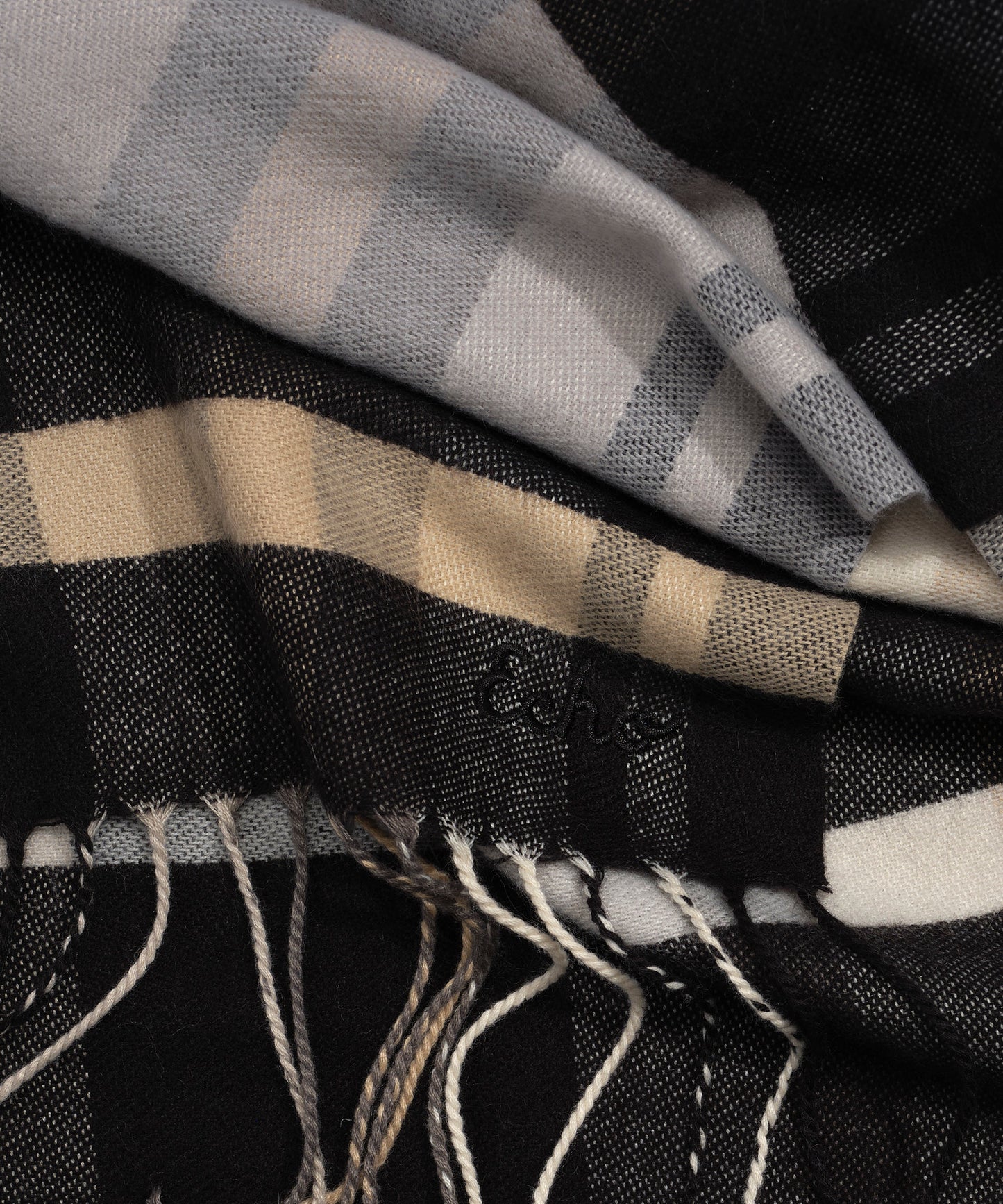Central Park Plaid Scarf in color black