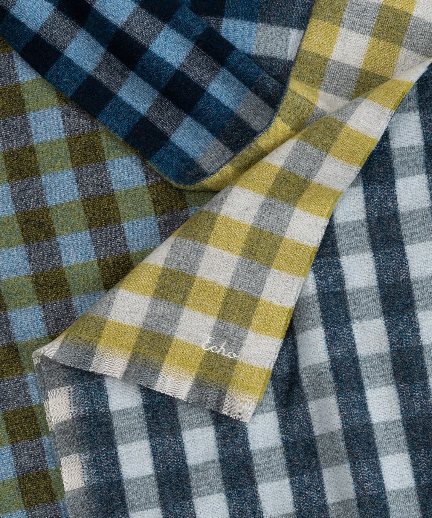 Quarter Check Wrap in color french blue