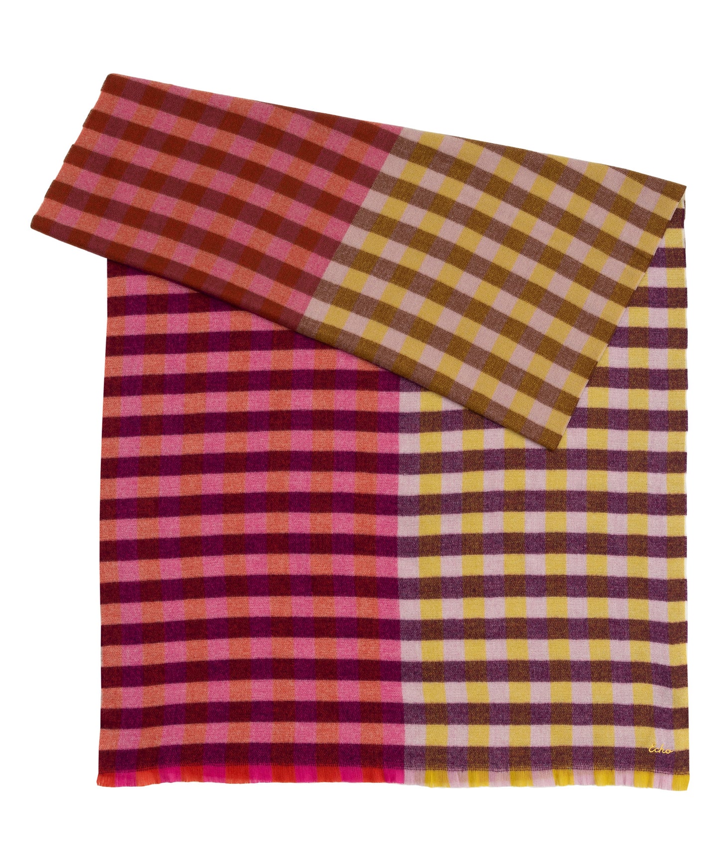 Quarter Check Wrap in color rose violet