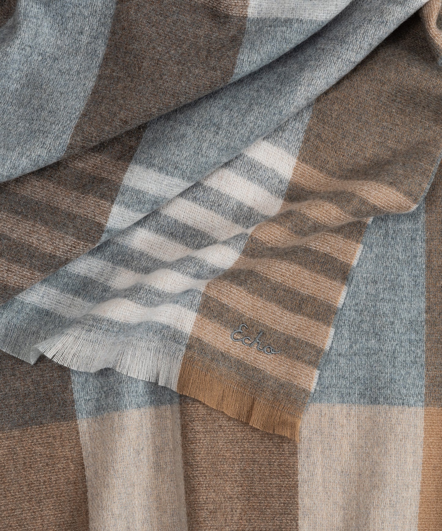 Gramercy Plaid Wrap in color grey heather