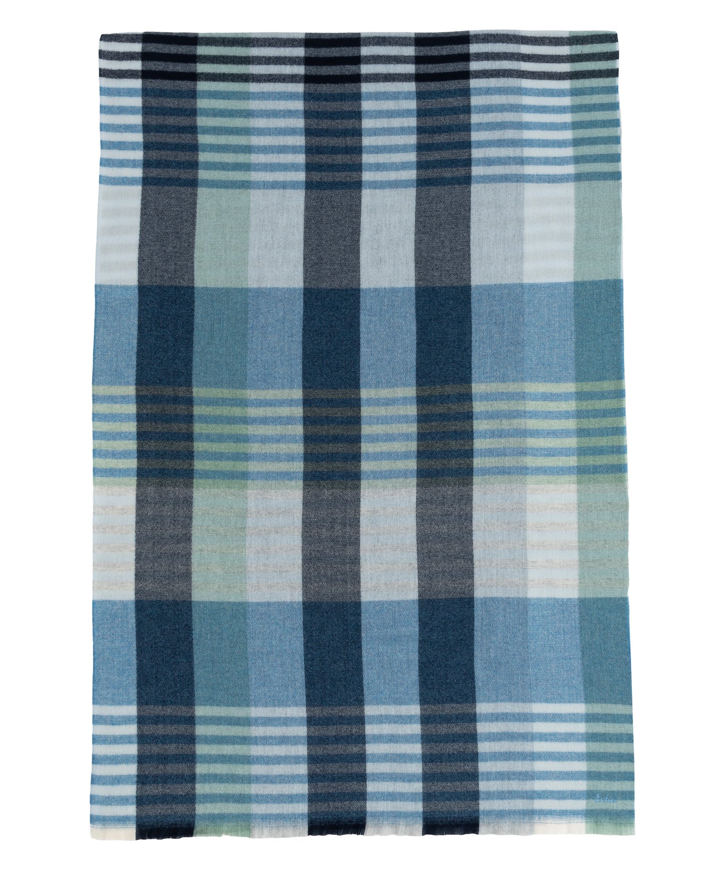 Gramercy Plaid Wrap in color french blue