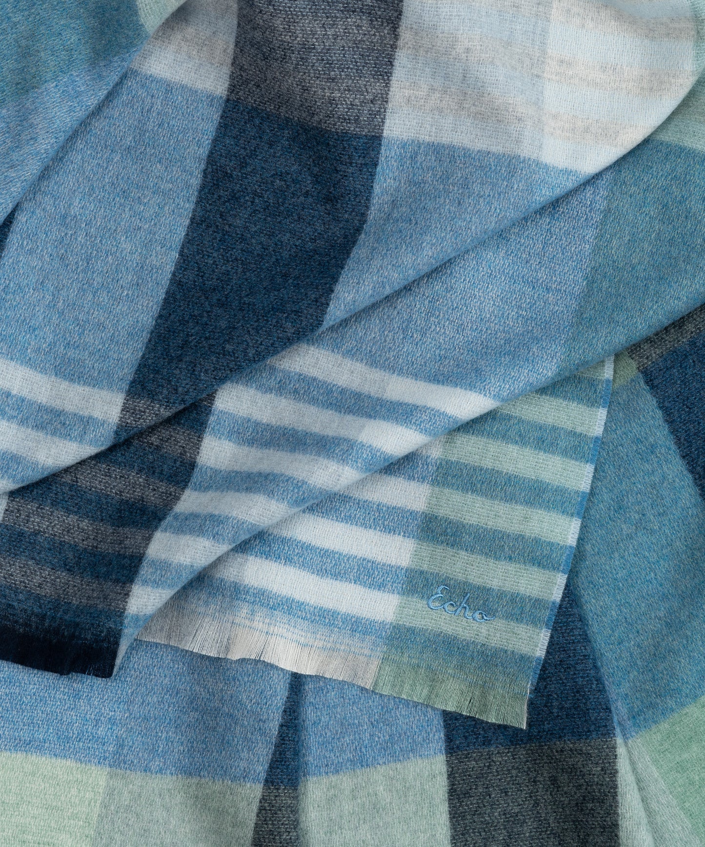 Gramercy Plaid Wrap in color french blue