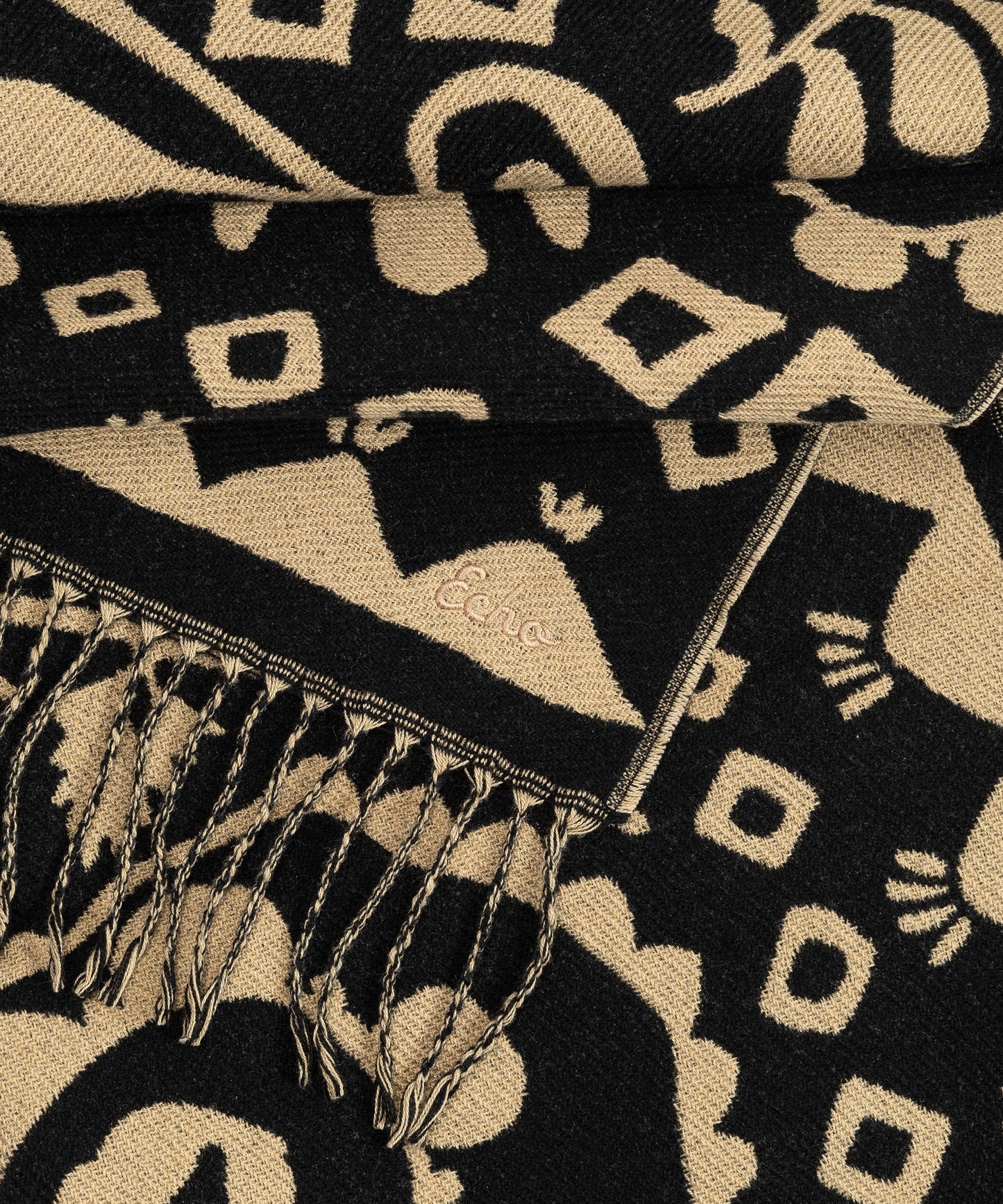 Park Paisley Jacquard Scarf in color black