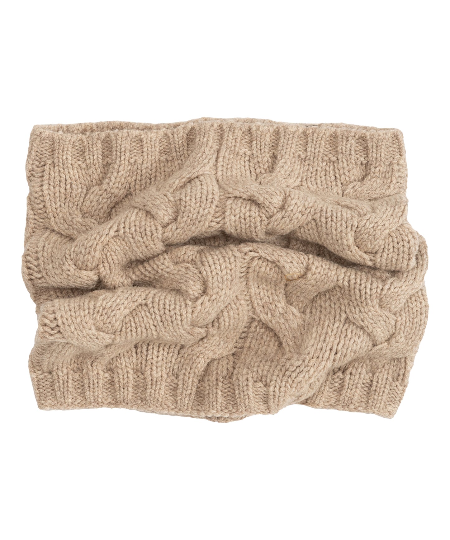 Park Cable Snood in color farro heather