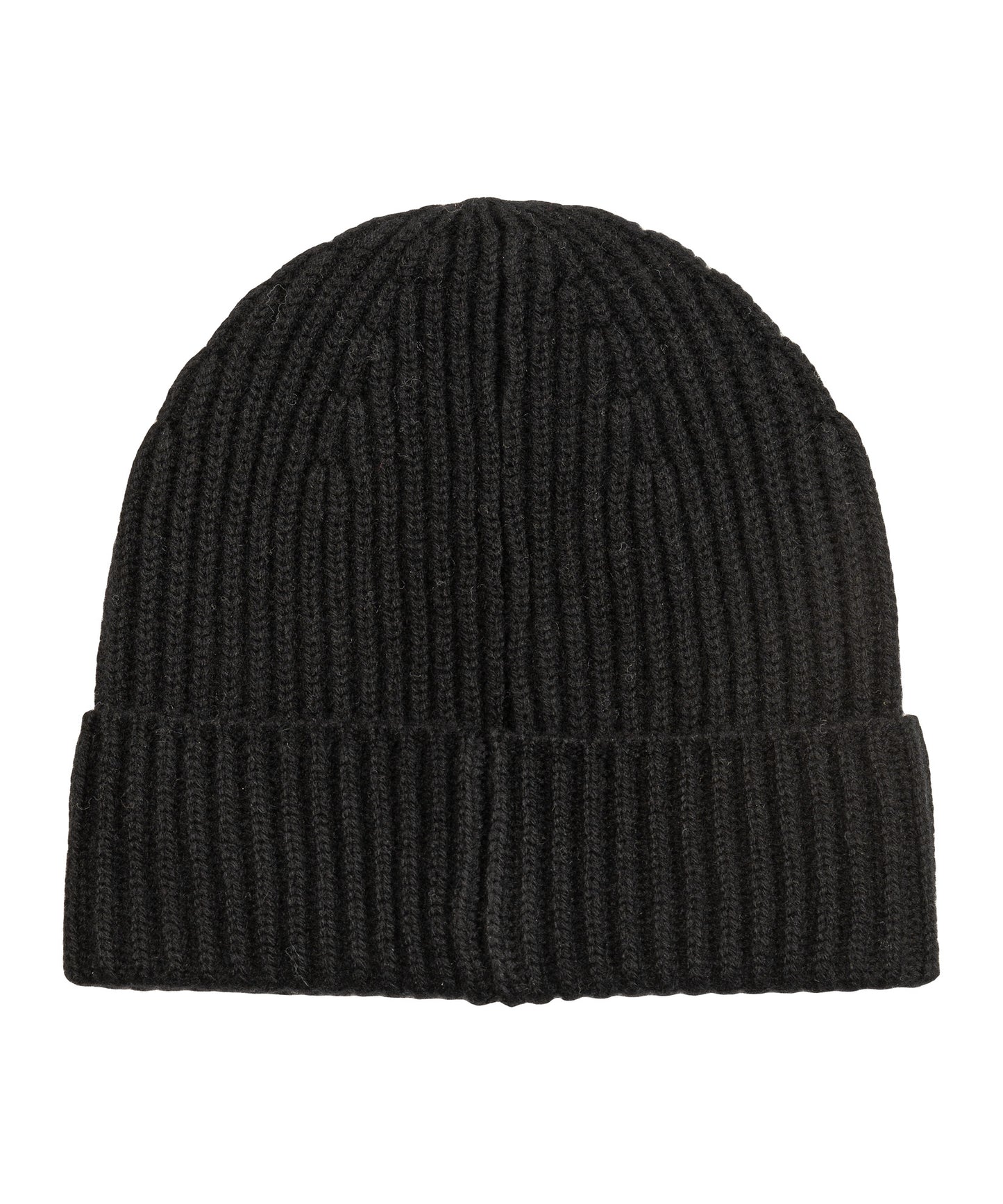 Basic Cardigan Stitch Beanie in color black