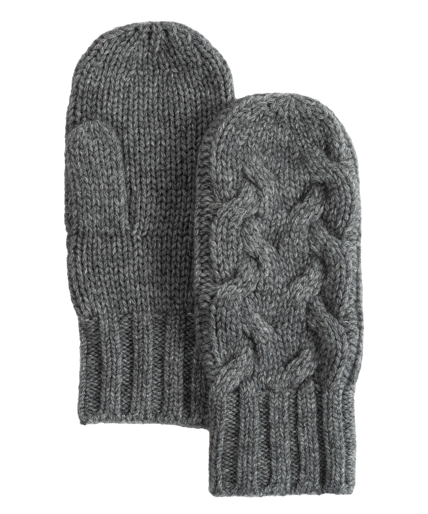 Park Cable Mitten in color dark grey