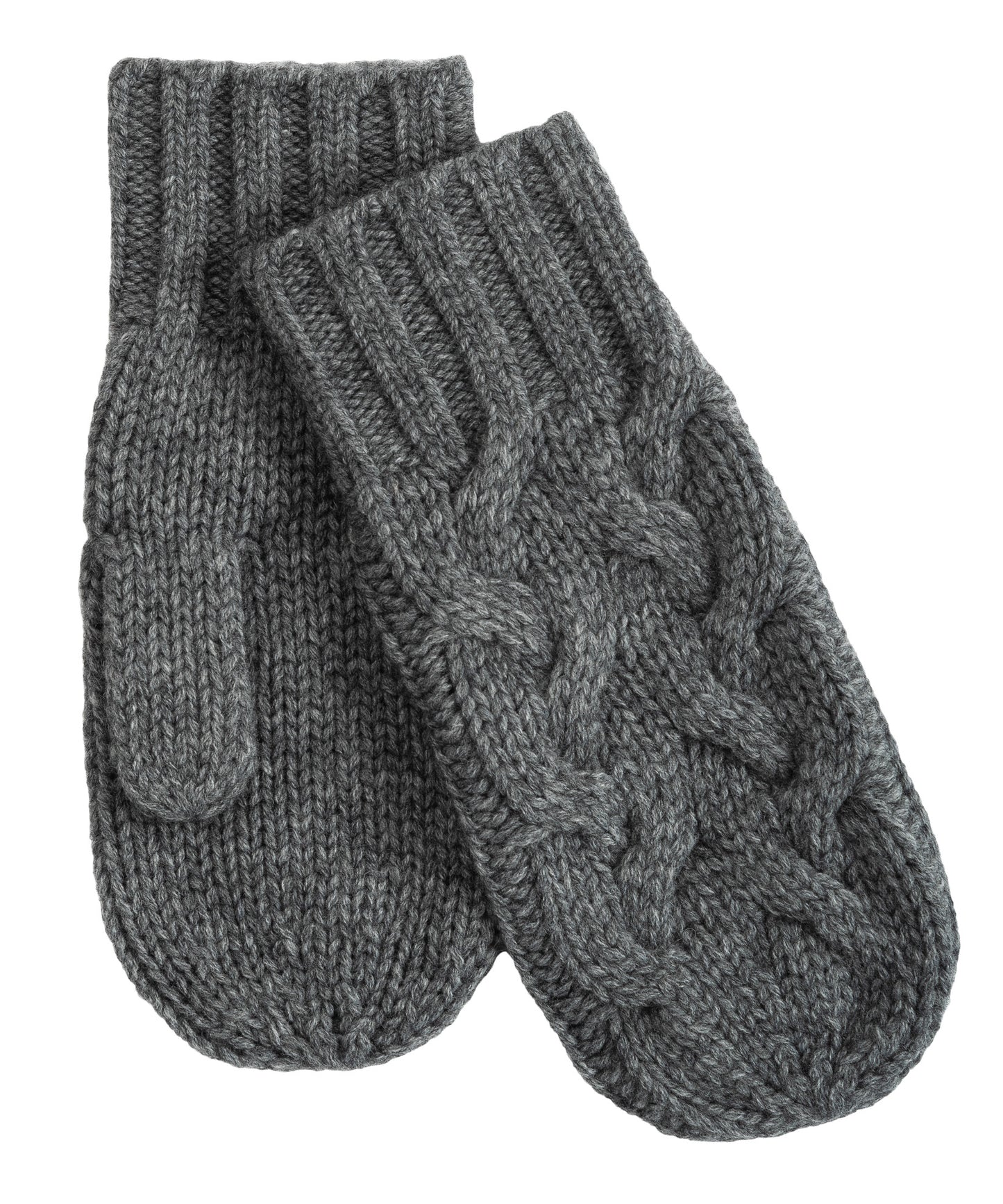 Park Cable Mitten in color dark grey