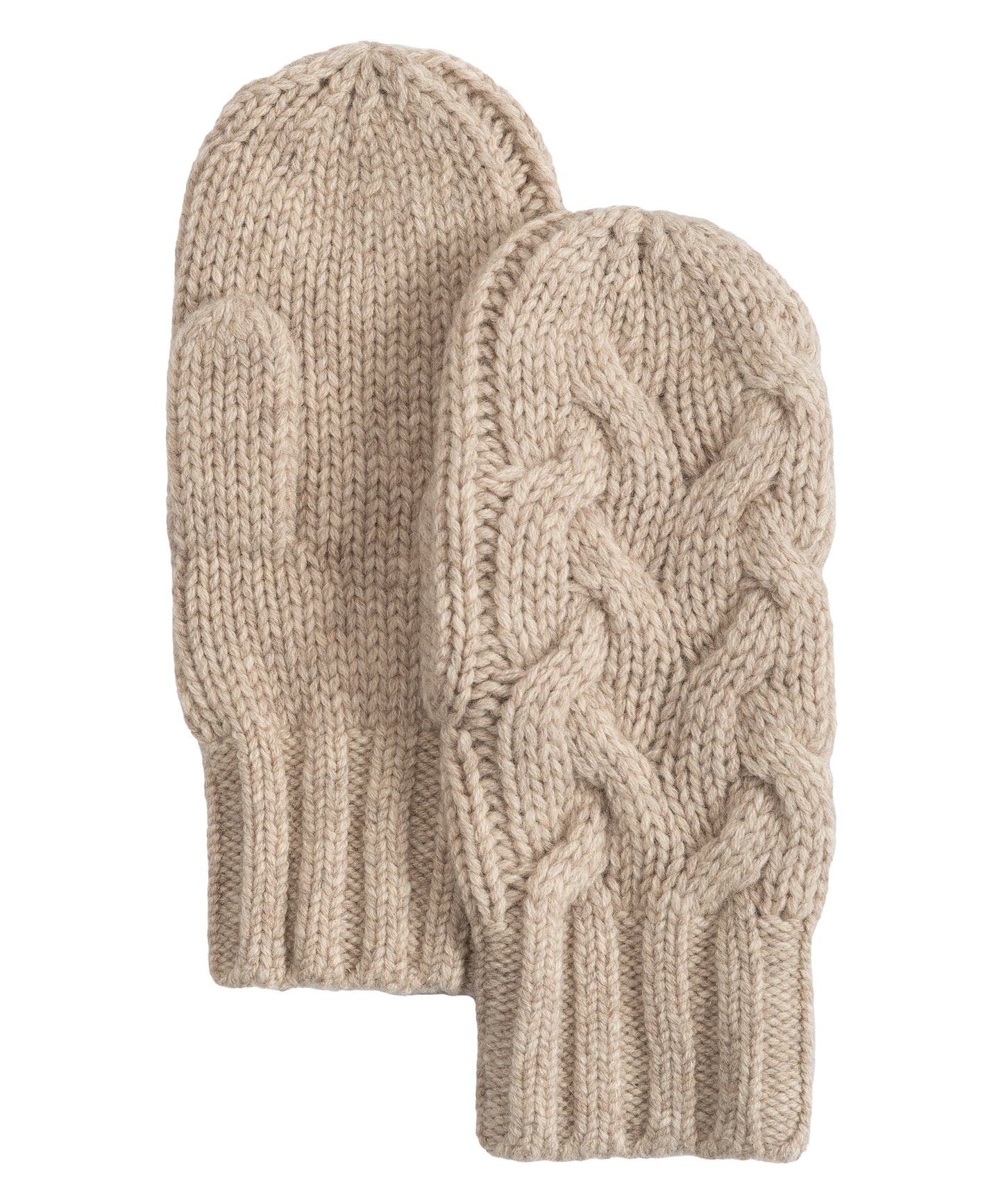 Park Cable Mitten in color farro heather