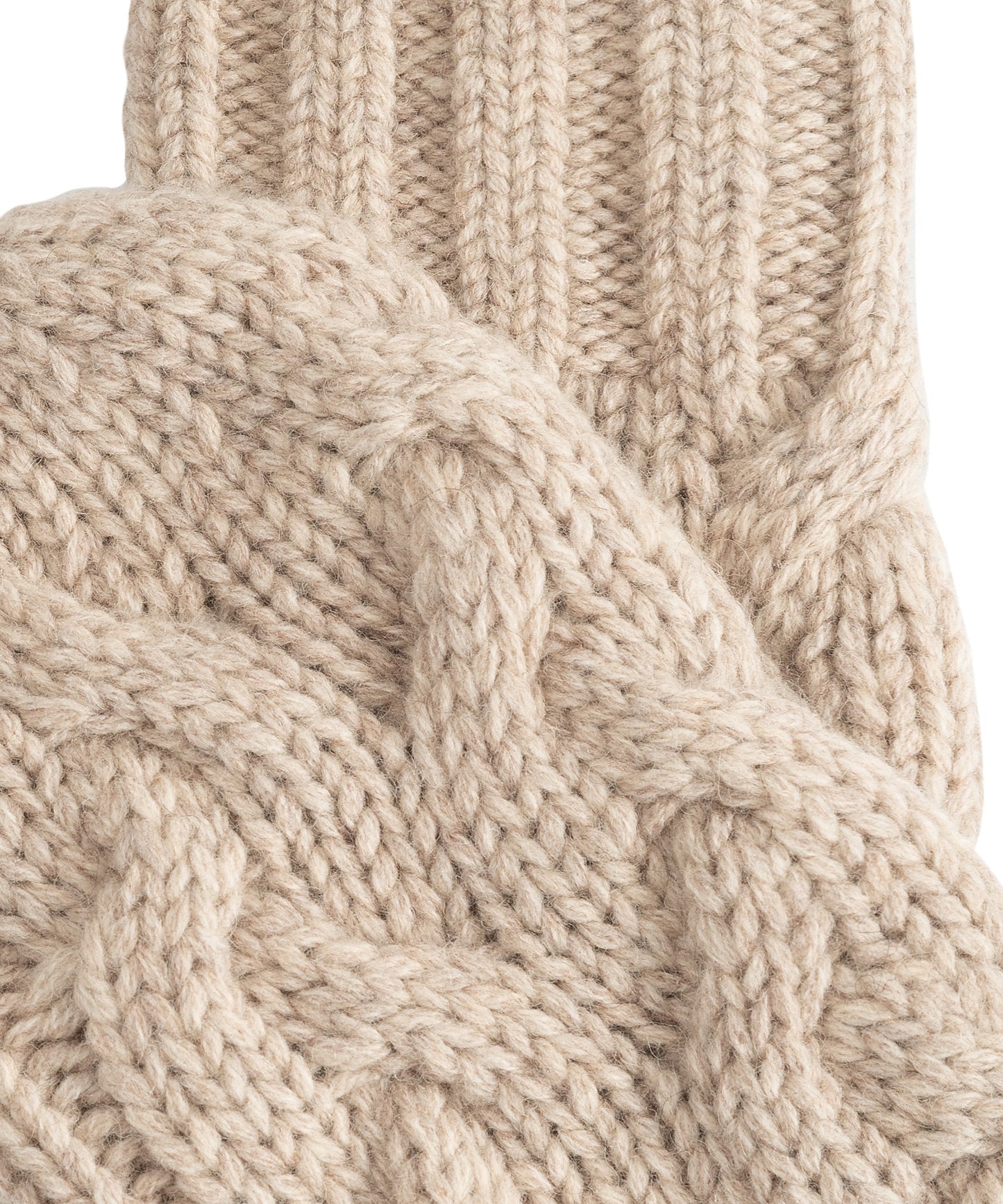 Park Cable Mitten in color farro heather