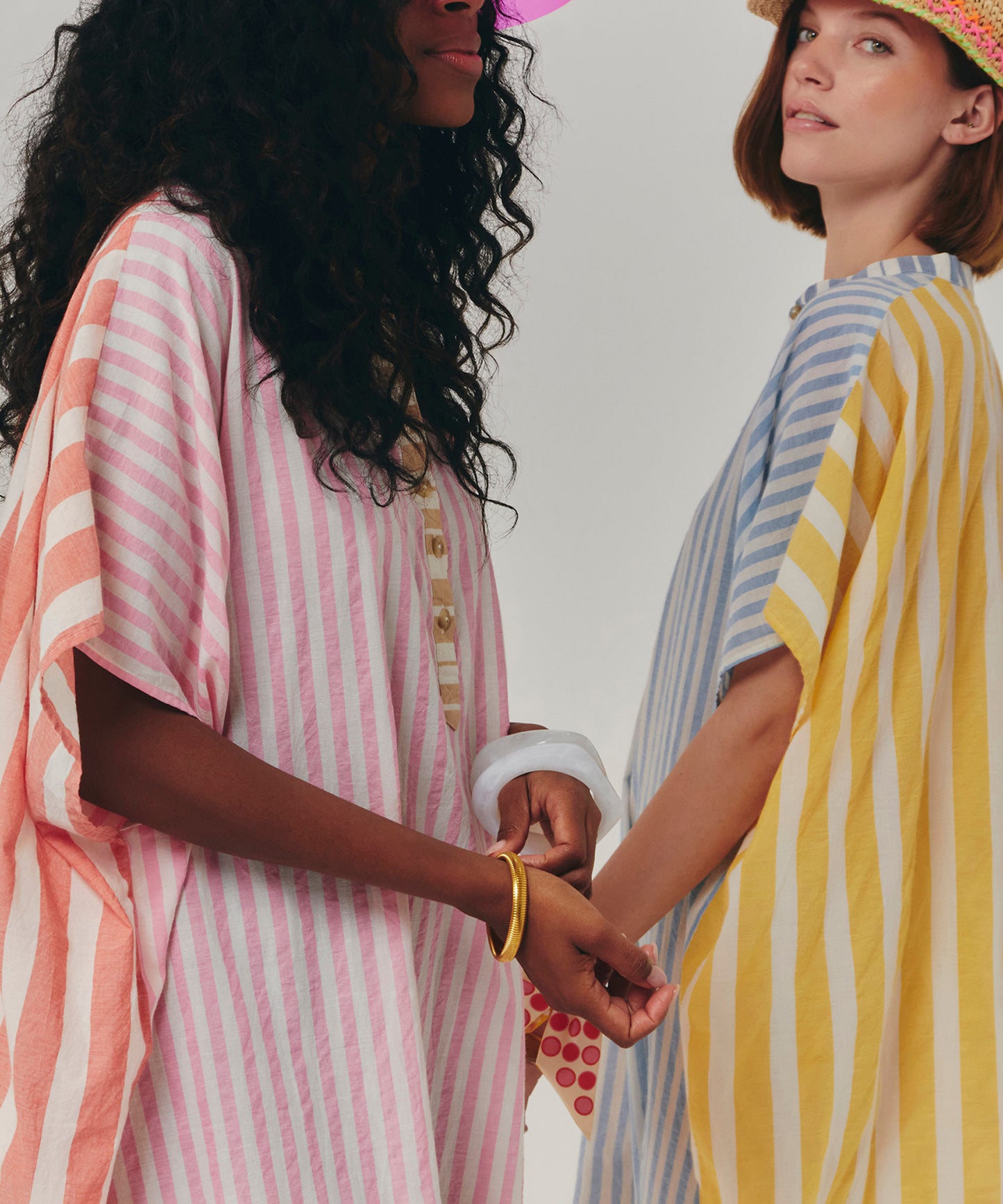 Cassis Henley Caftan in color chambray