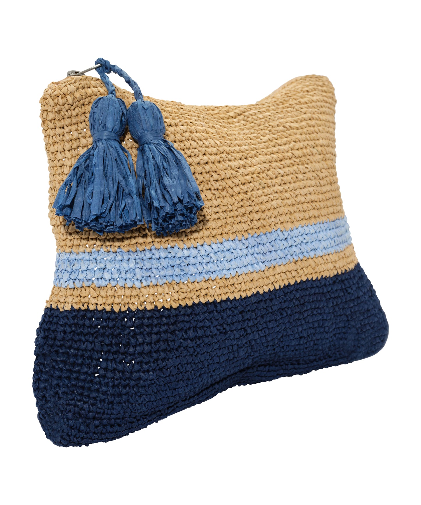 Tropic Stripe Clutch in color Natural/Navy
