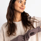 Cozy Stretch Touch Glove in color Java on a model