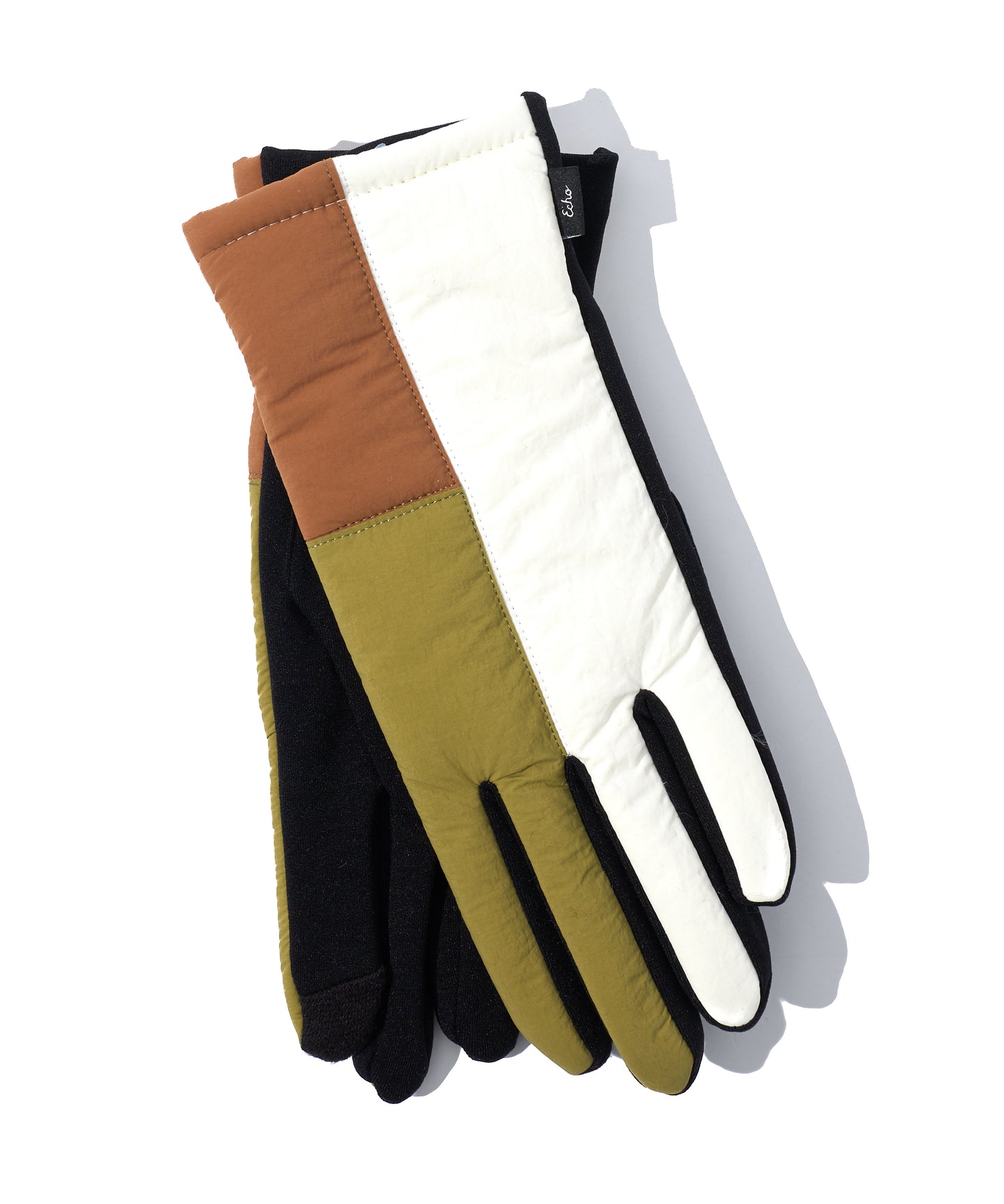 Cloud Patchwork Glove in color Cream/Olive
