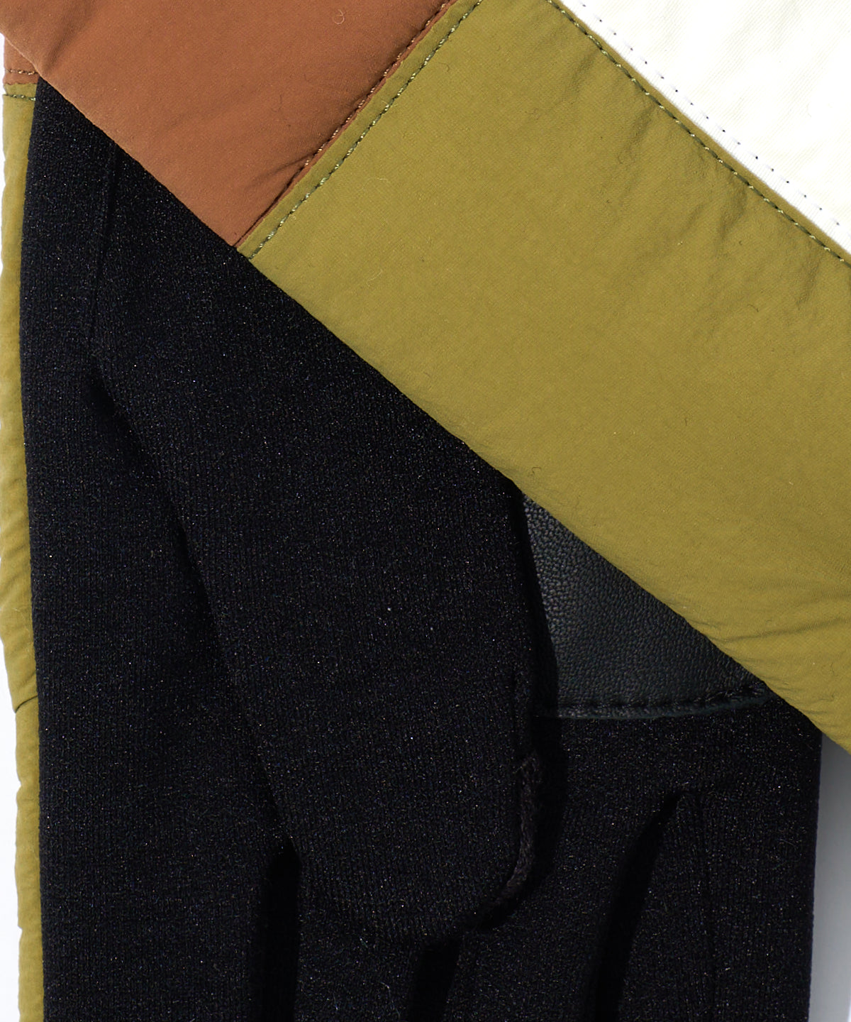 Cloud Patchwork Glove in color Cream/Olive