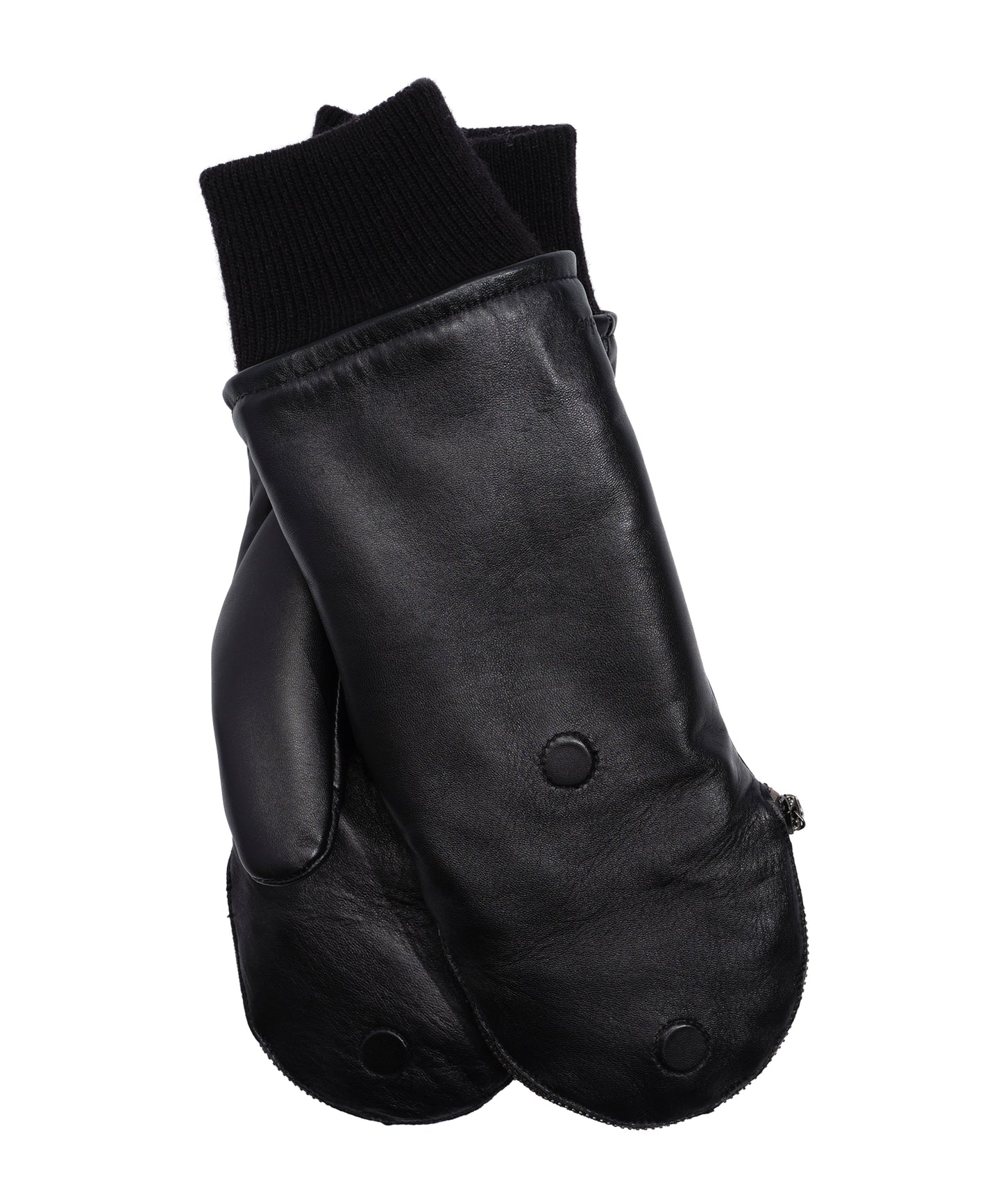 Zip-top Glove With Faux Fur Lining in color Black