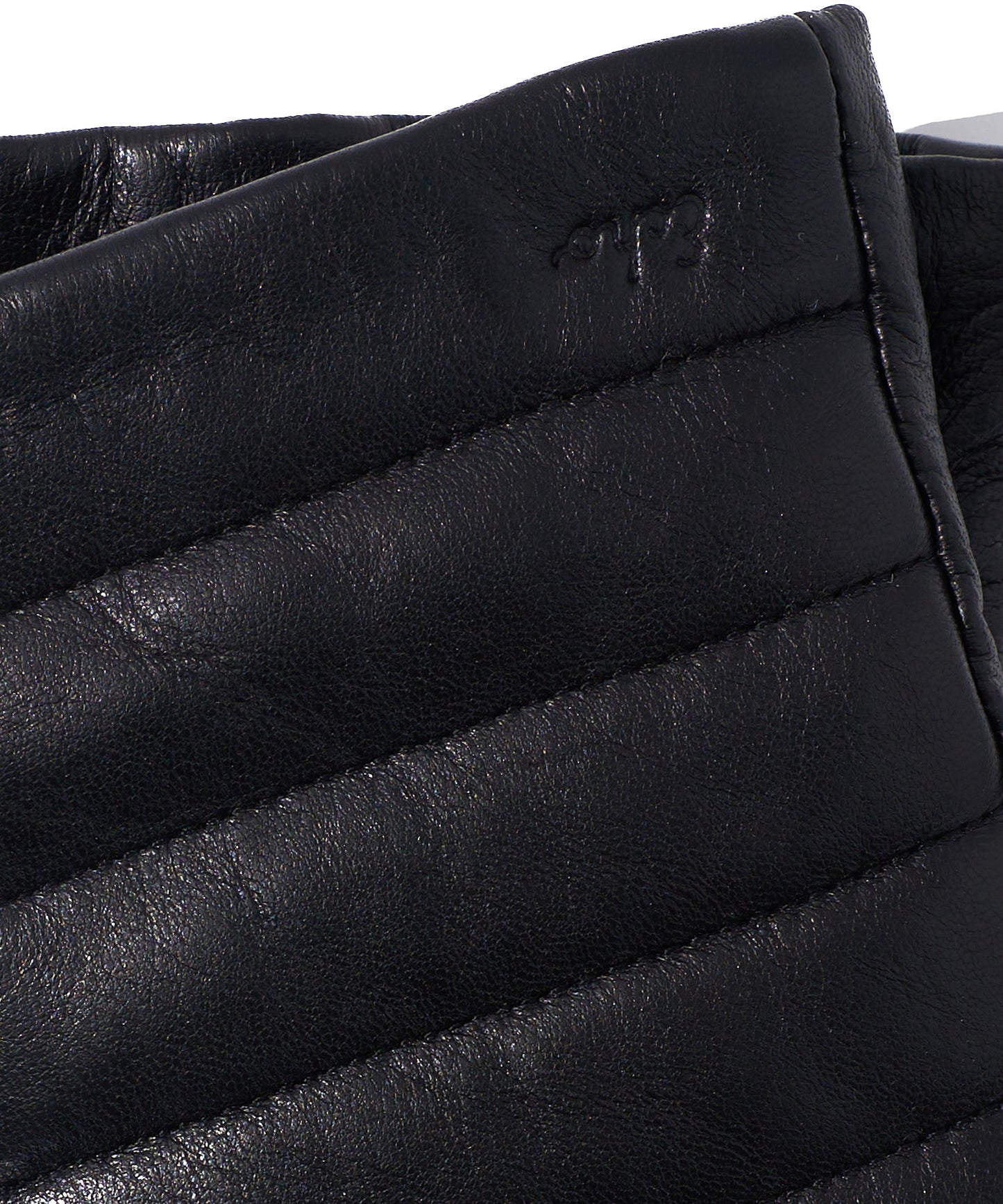 Channel Quilted Leather Glove in color Black