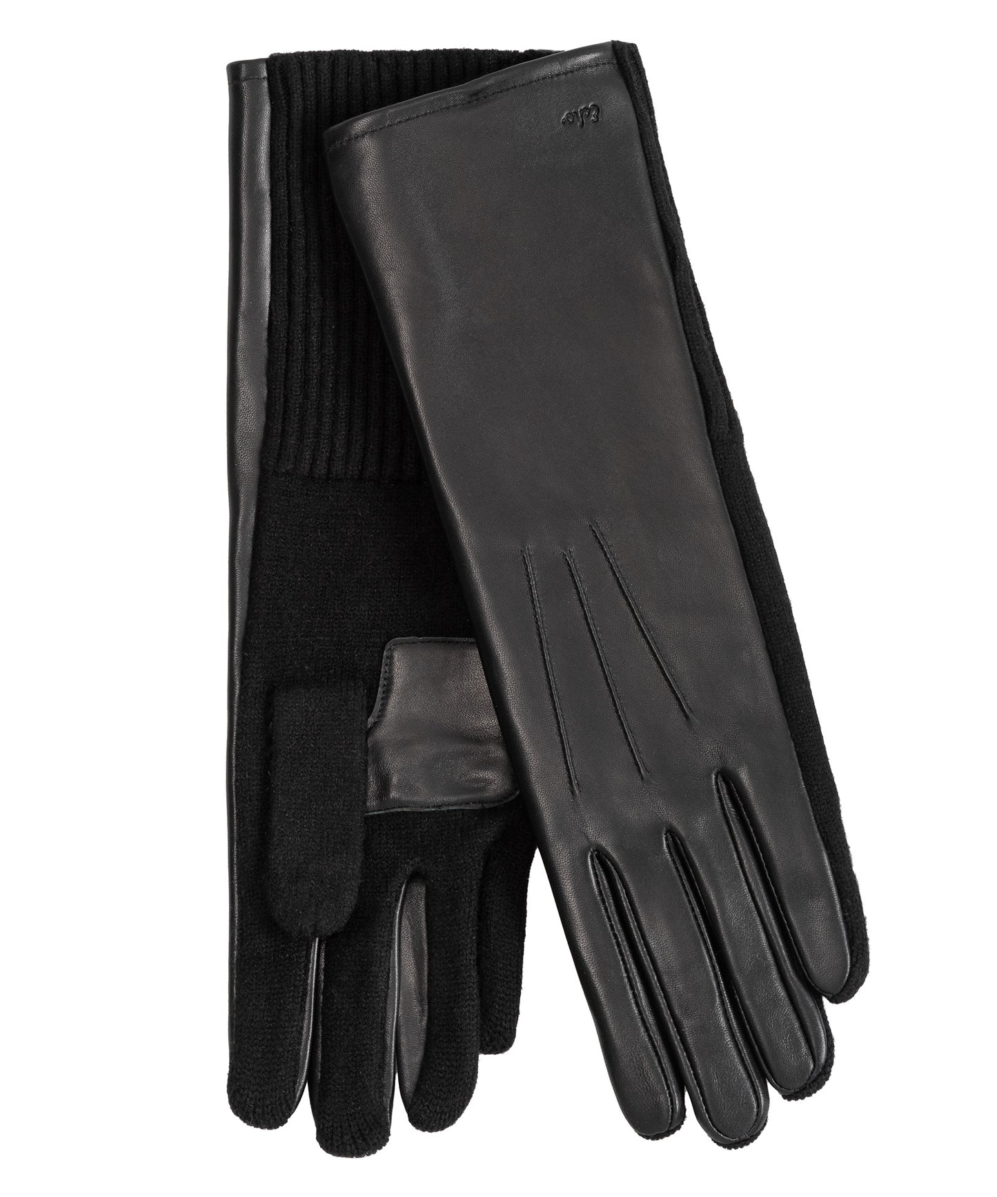 Long Leather Glove in color black