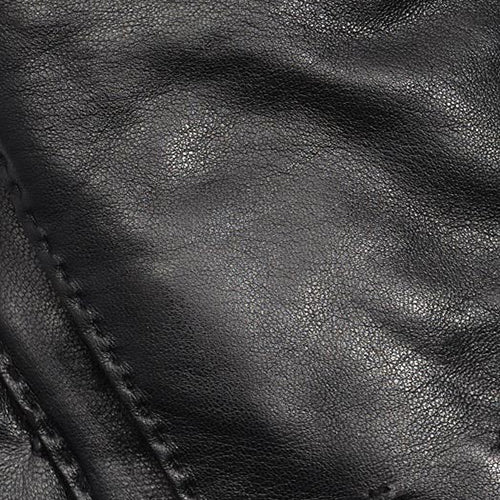 Stitch Detail Leather Glove in color black