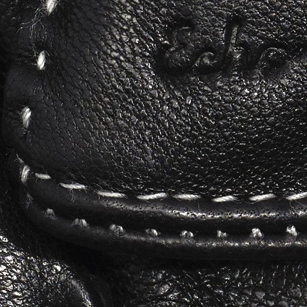 Stitch Detail Leather Glove in color black multi