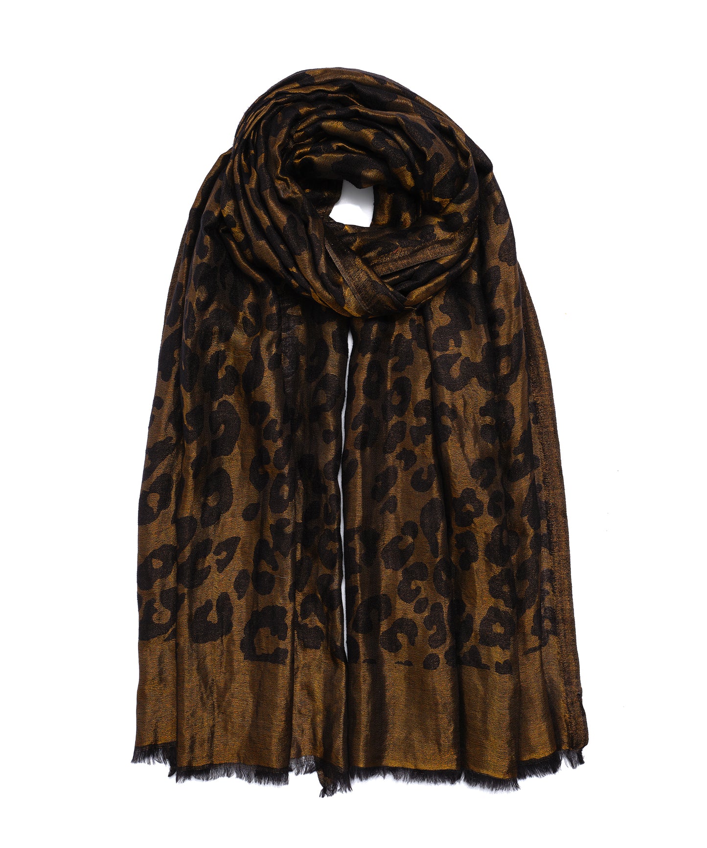 Leopard Shine Wrap in color Black