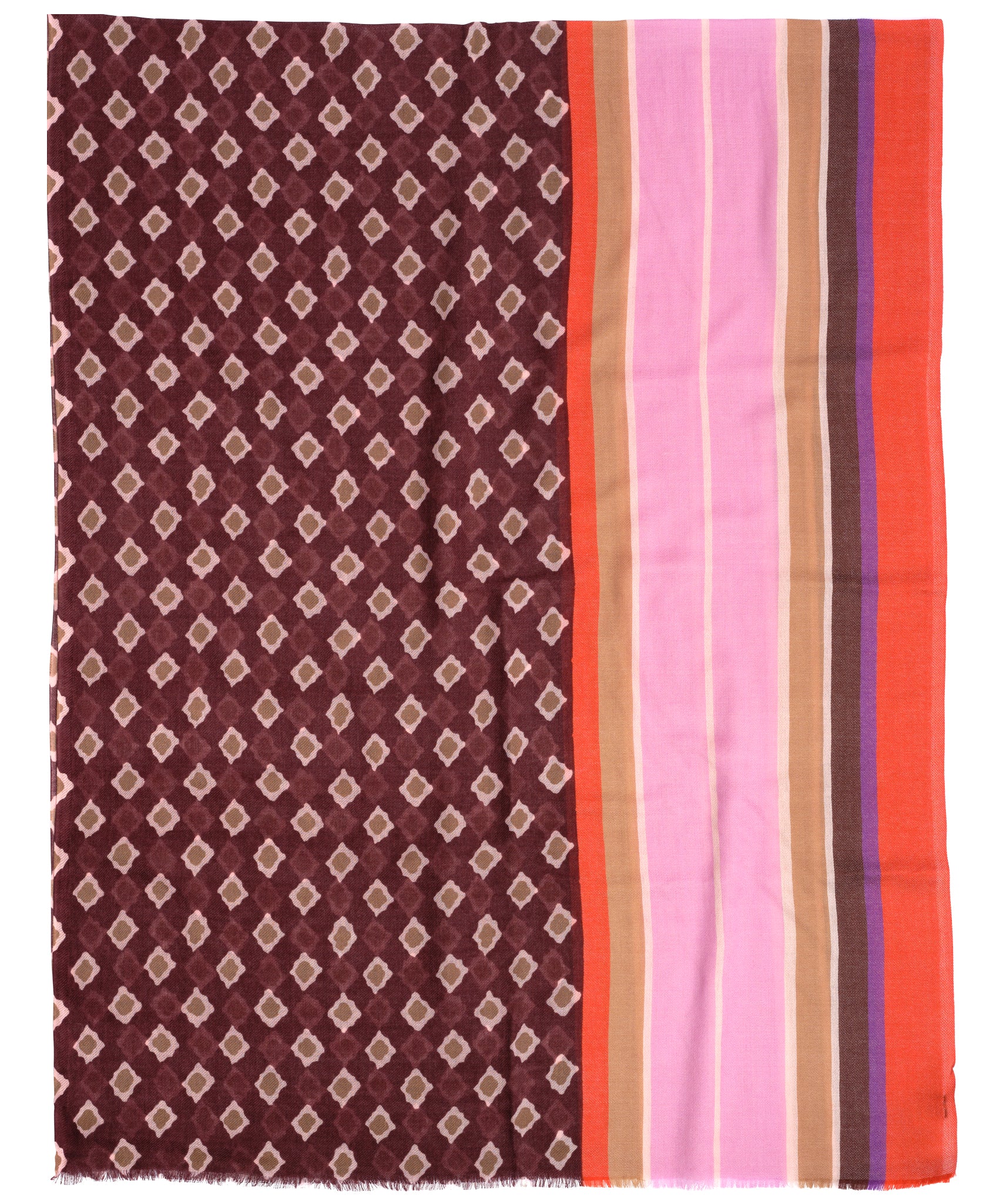 Foulard Stripe Wrap in color Wine